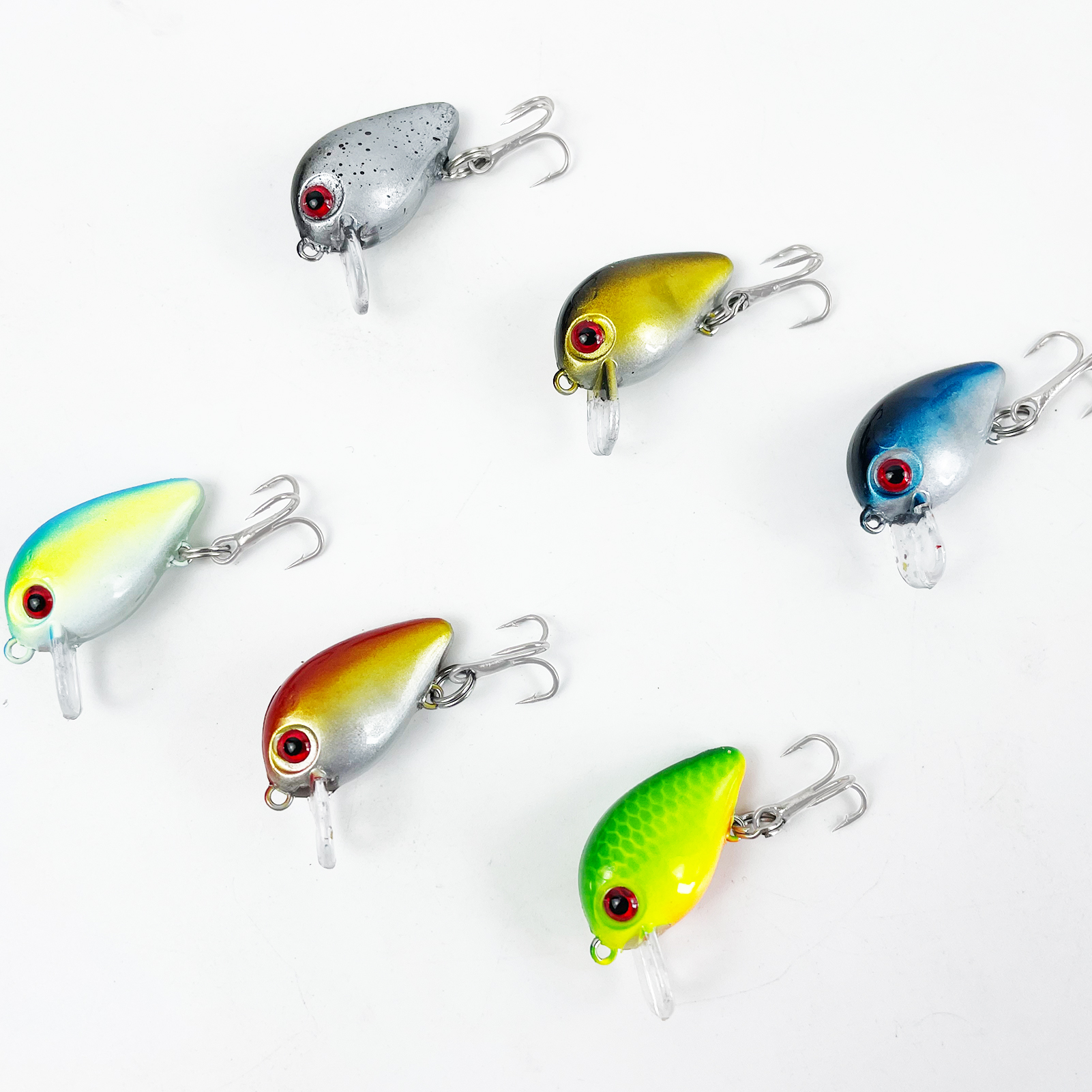 FREE FISHER 6pcs Hard Crankbaits,3cm 2g/1.2inch 0.07oz Topwater Lures Kit,Micro Swimbait,Fishing Artificial Lures for Bass Trout