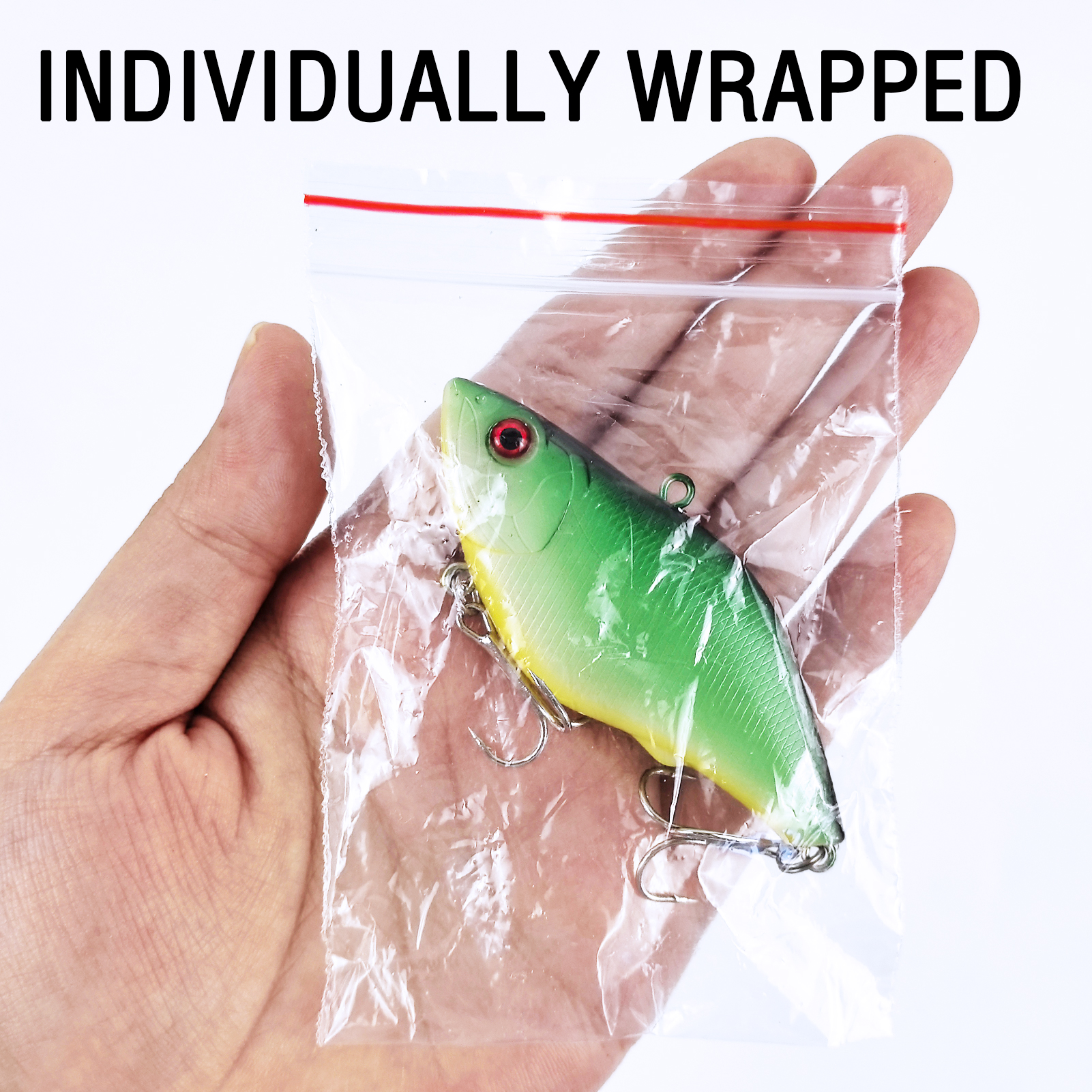 FREE FISHER 10pcs/Lot Fishing VIB Lures,Hard Vibration Lures,Swimbaits with Treble Hook 3D Eyes Artificial Baits for Bass Trout