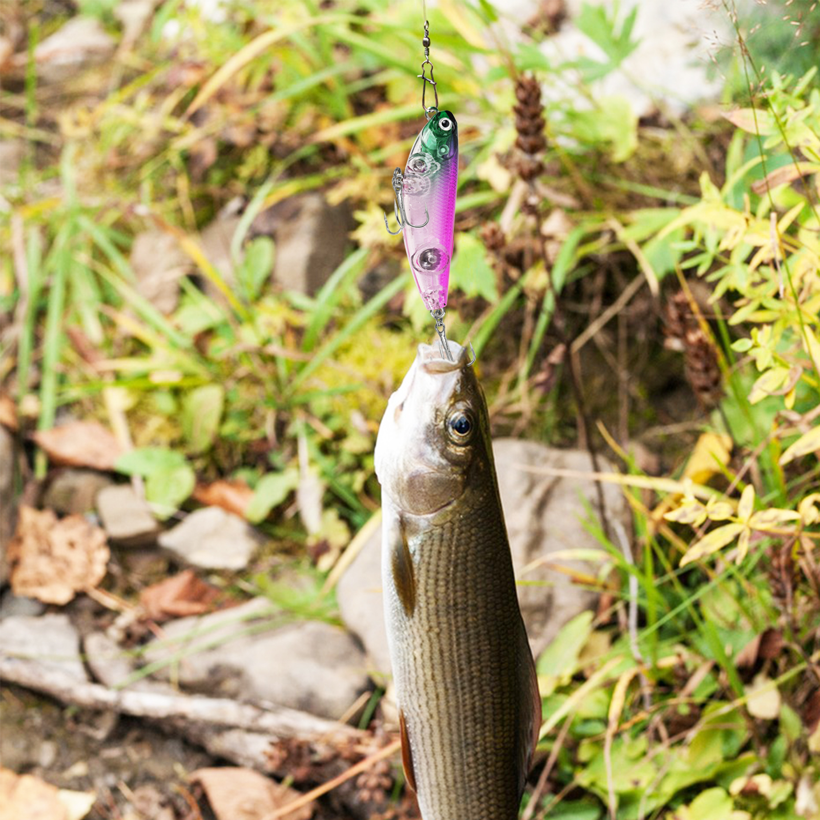 FREE FISHER Fishing Hard Lures Set,5.7cm 5.4g Pencil Baits,Swimbaits with Treble Hooks,Saltwater Freshwater Artificial Bait Kit(Pack of 10)