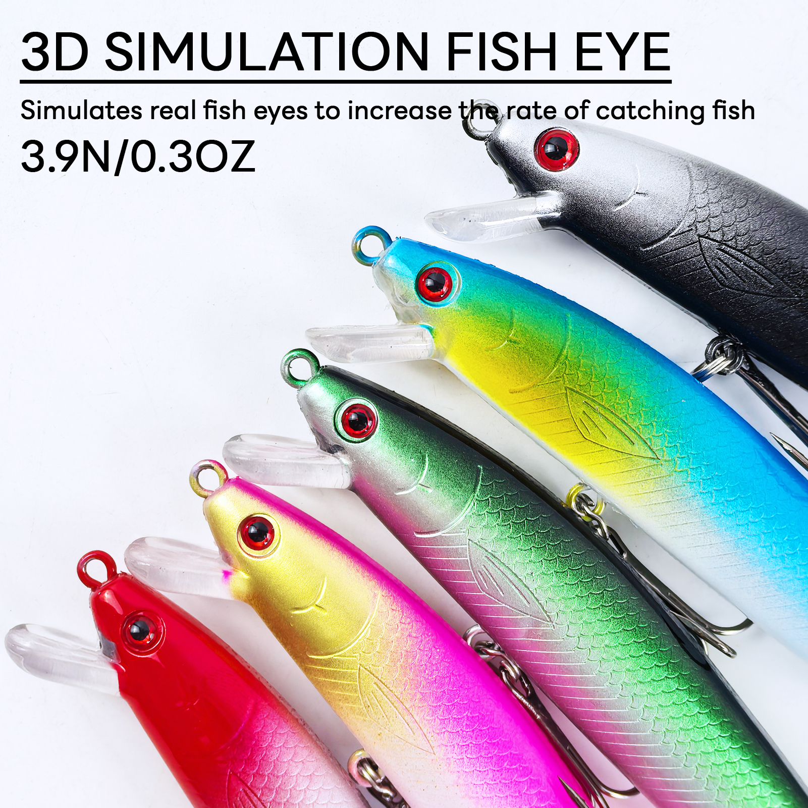 FREE FISHER 10Pcs/Lot Fishing Minnow Lures,Aritificial Hard Baits,Topwater 10cm/8.5g Artificial Minos with Treble Hook 3D Eyes 