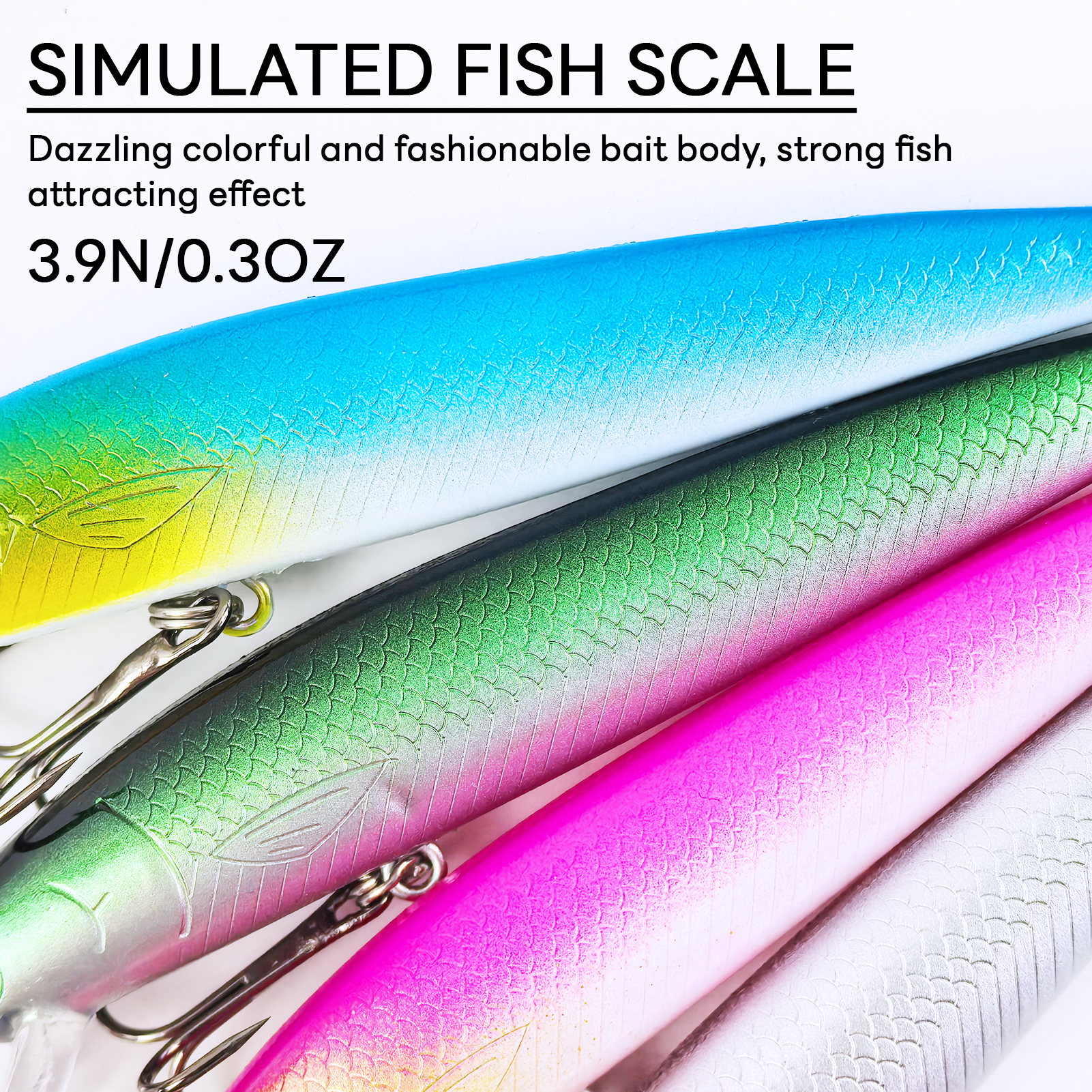 FREE FISHER 10Pcs/Lot Fishing Minnow Lures,Aritificial Hard Baits,Topwater 10cm/8.5g Artificial Minos with Treble Hook 3D Eyes 