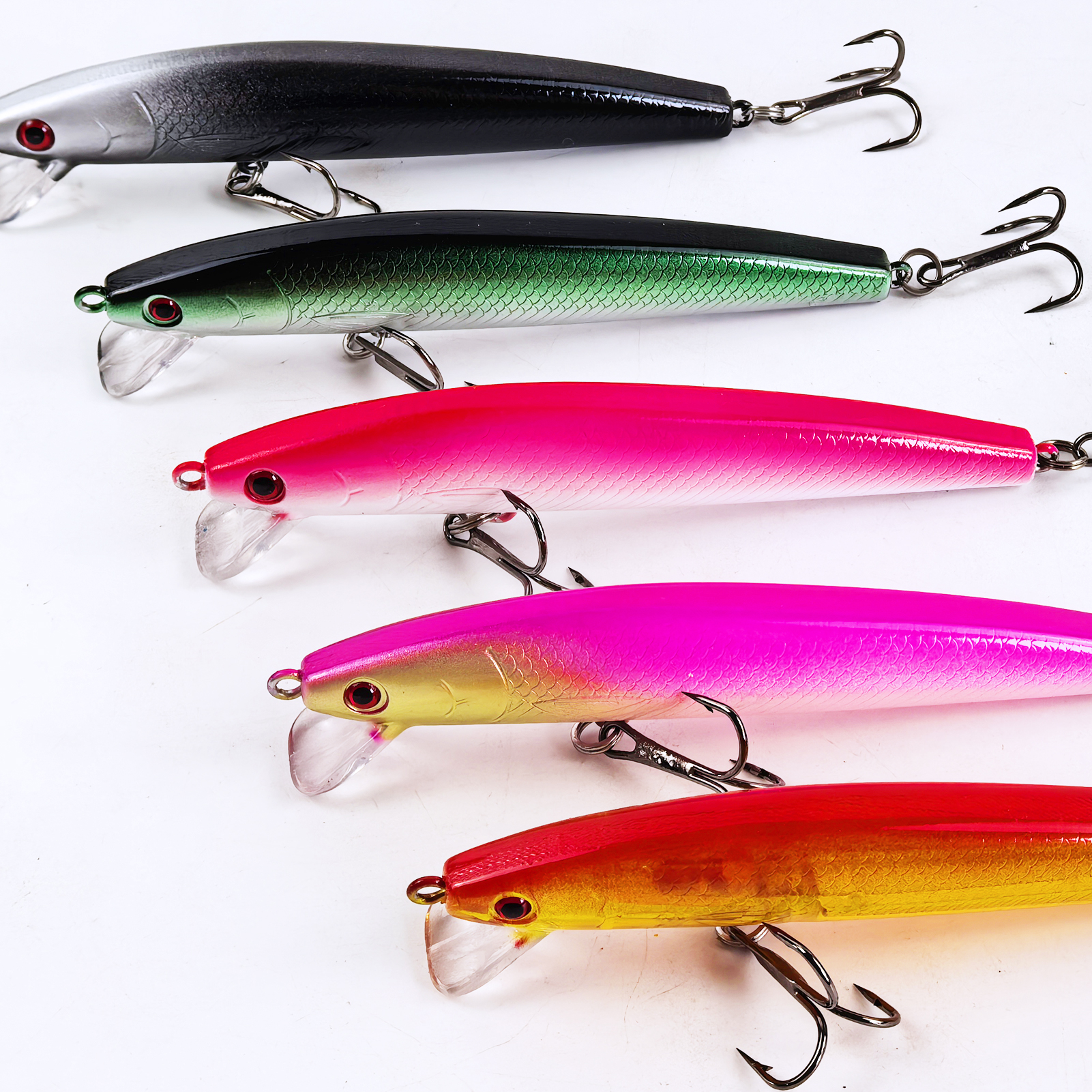 FREE FISHER Fishing Minnow Lures,10pcs/Lot Freshwater Hard Lures,Floating Fishing Swimbaits,Topwater Jerkbaits for Trout Bass