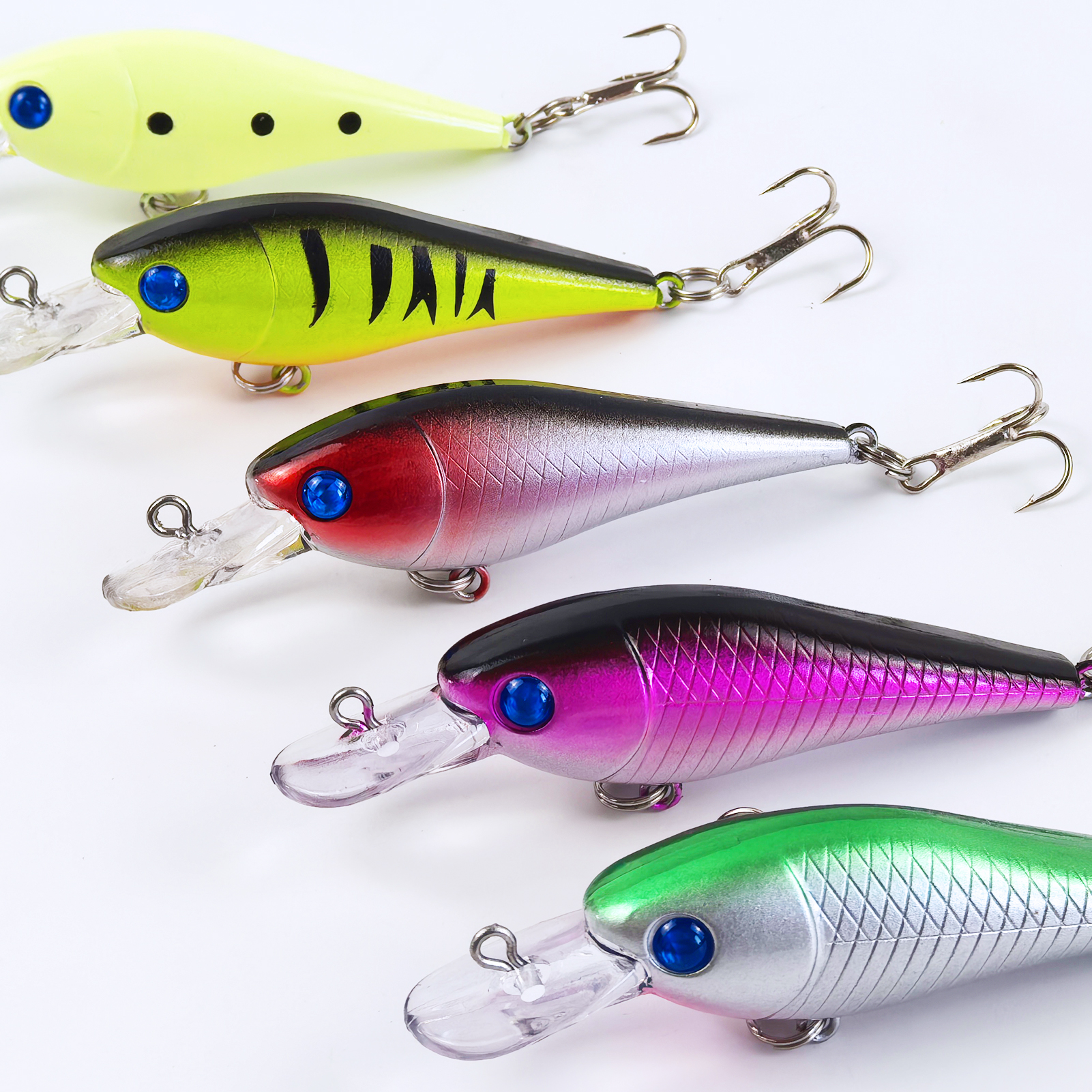 FREE FISHER Fishing Minnow Lures,10pcs/Lot Freshwater Hard Lures,Floating Fishing Swimbaits,Topwater Jerkbaits for Trout Bass