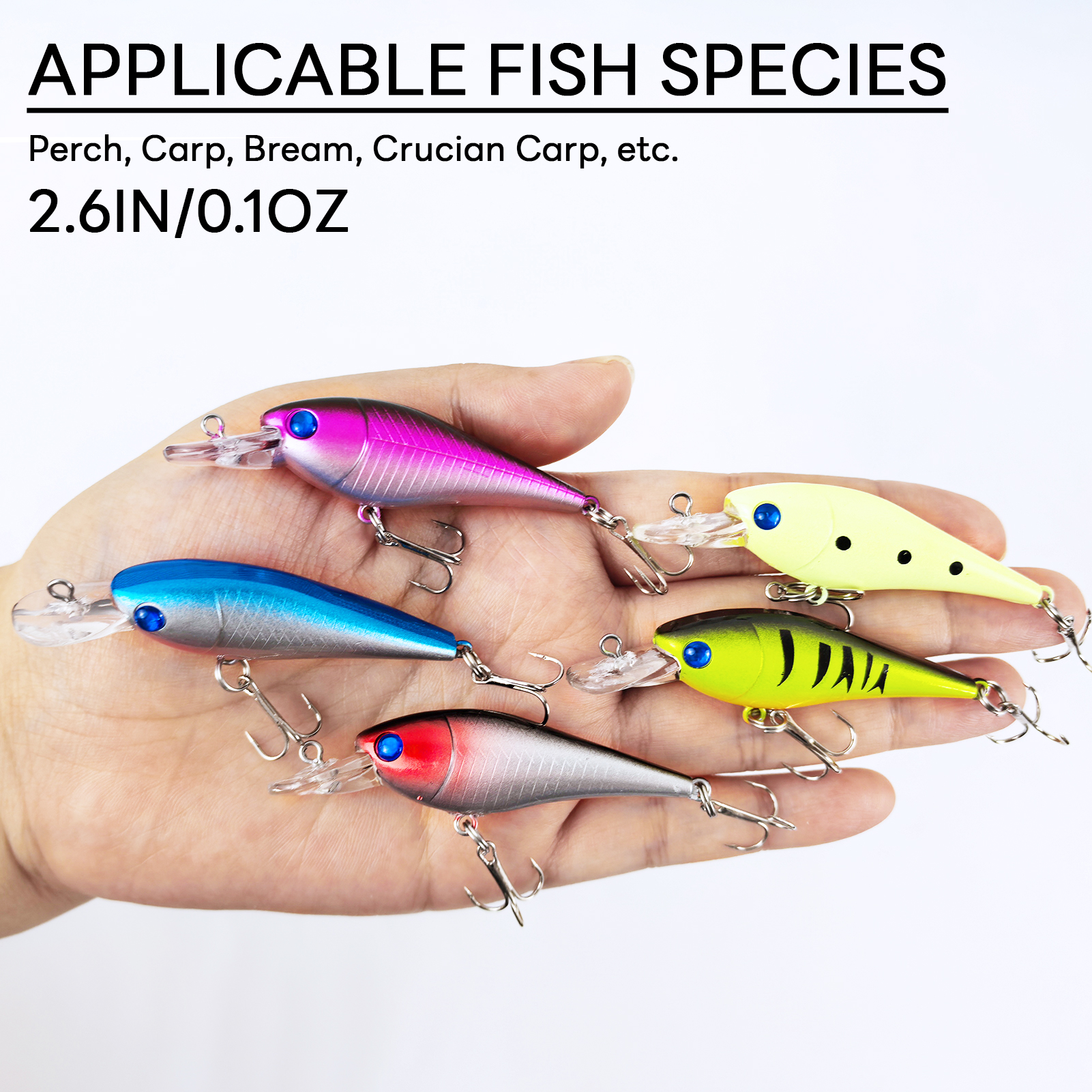 FREE FISHER 10Pcs/Lot Fishing Lures,Jerkbait Minnow,6.5cm/4.2g Hard Baits Artificial Wobblers,Trolling Swimbaits for Pike Trout 