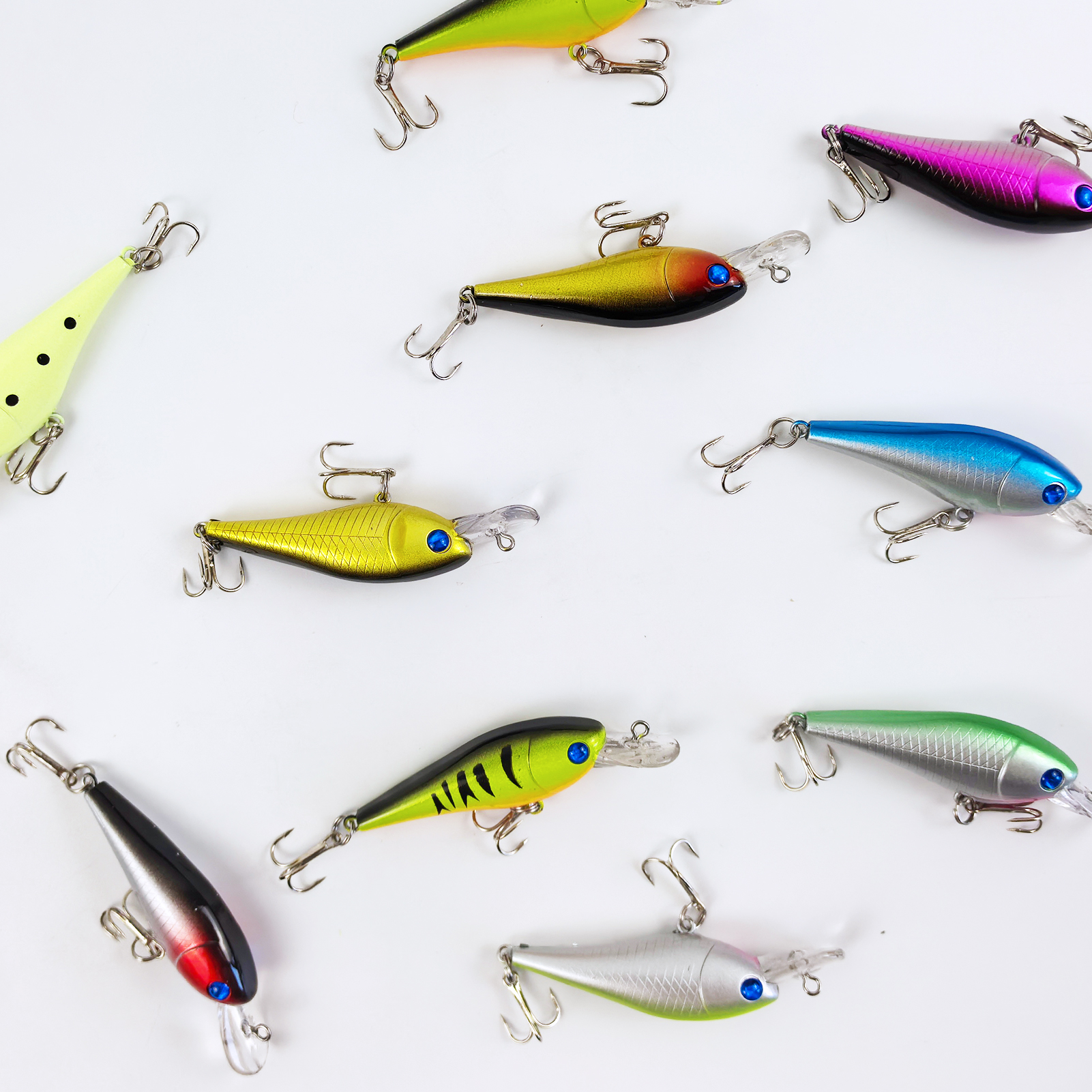 FREE FISHER 10Pcs/Lot Fishing Lures,Jerkbait Minnow,6.5cm/4.2g Hard Baits Artificial Wobblers,Trolling Swimbaits for Pike Trout 