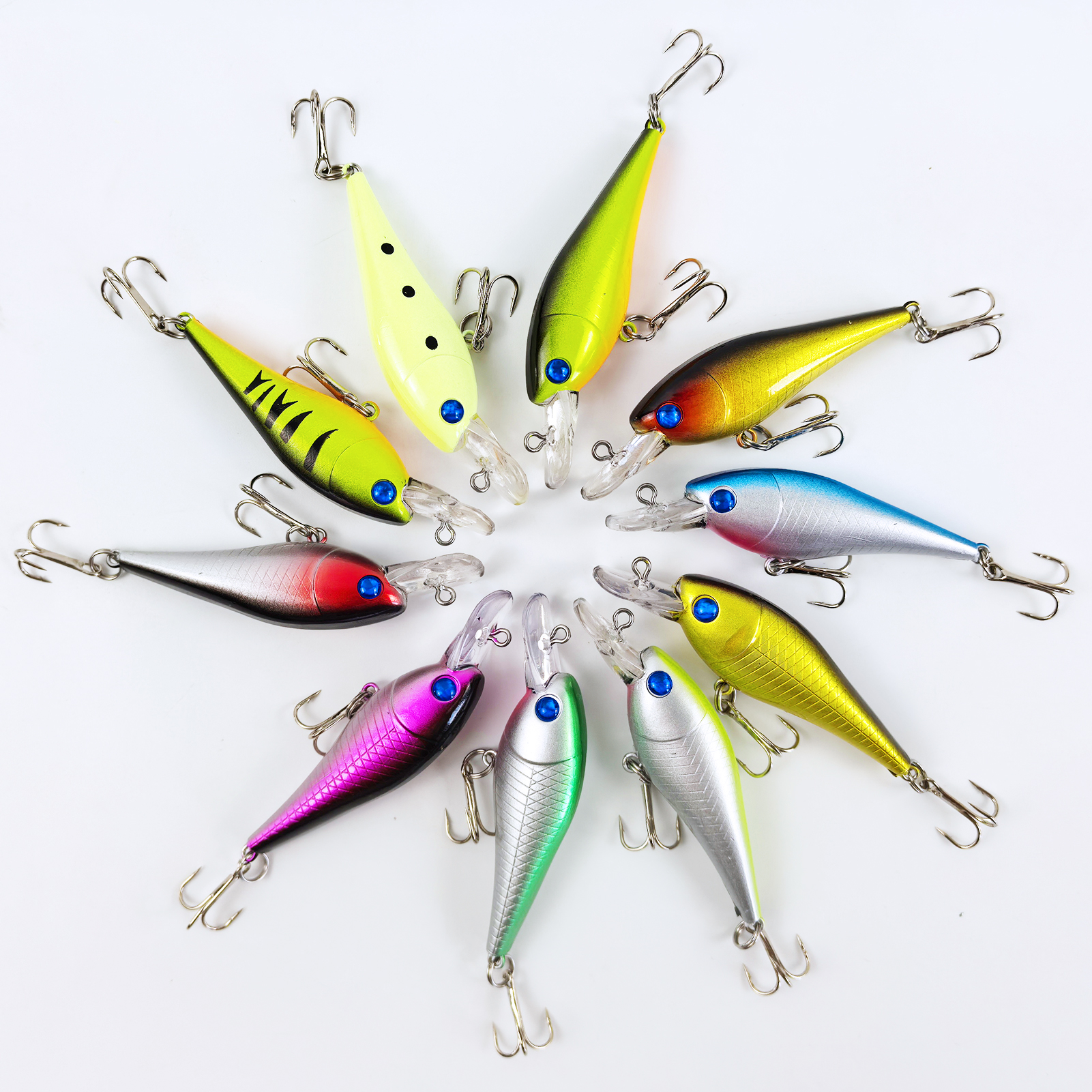 FREE FISHER Fishing Minnow Lures,10pcs/Lot Freshwater Hard Lures,Floating Fishing Swimbaits,Topwater Jerkbaits for Trout Bass