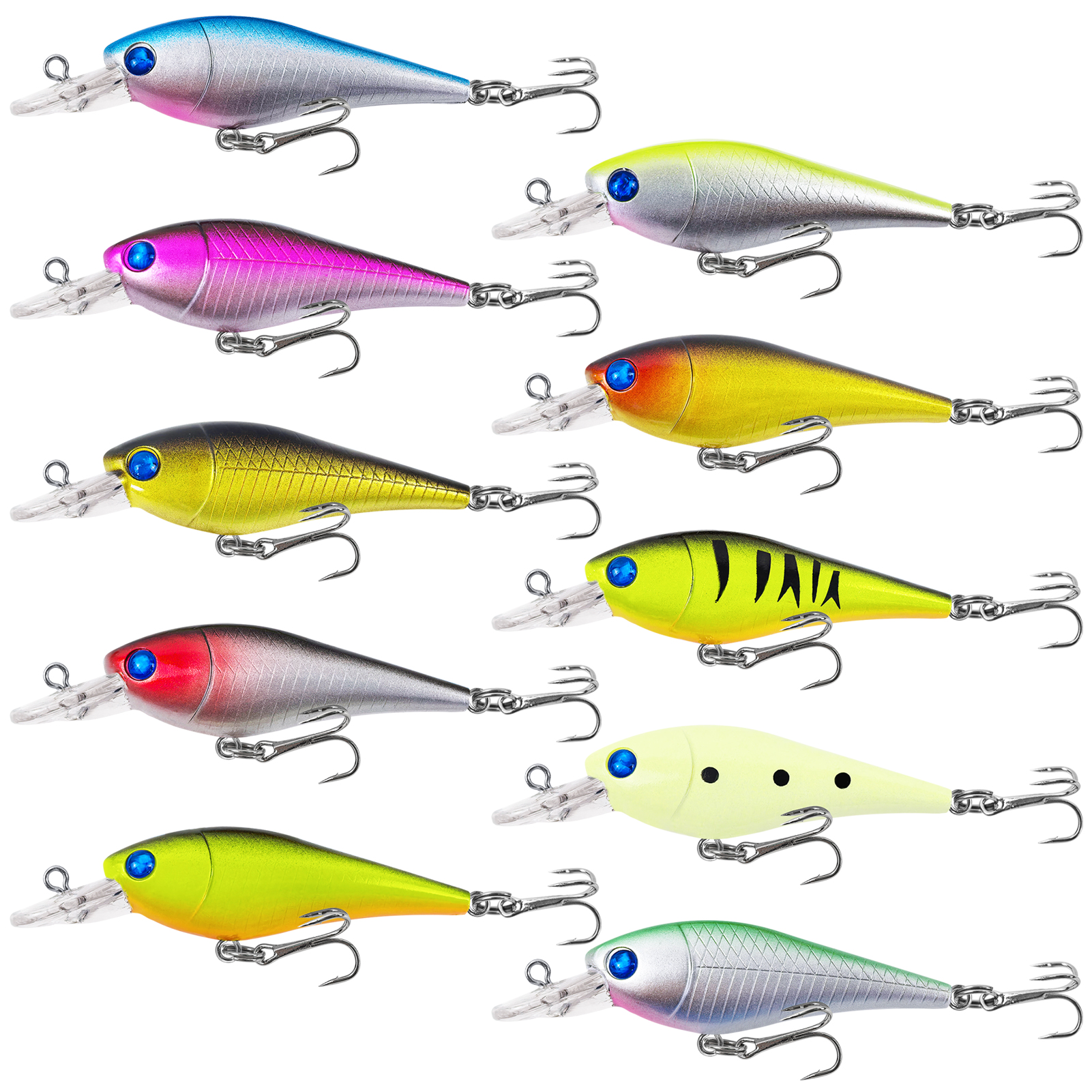 FREE FISHER 10Pcs/Lot Fishing Lures,Jerkbait Minnow,6.5cm/4.2g Hard Baits Artificial Wobblers,Trolling Swimbaits for Pike Trout 