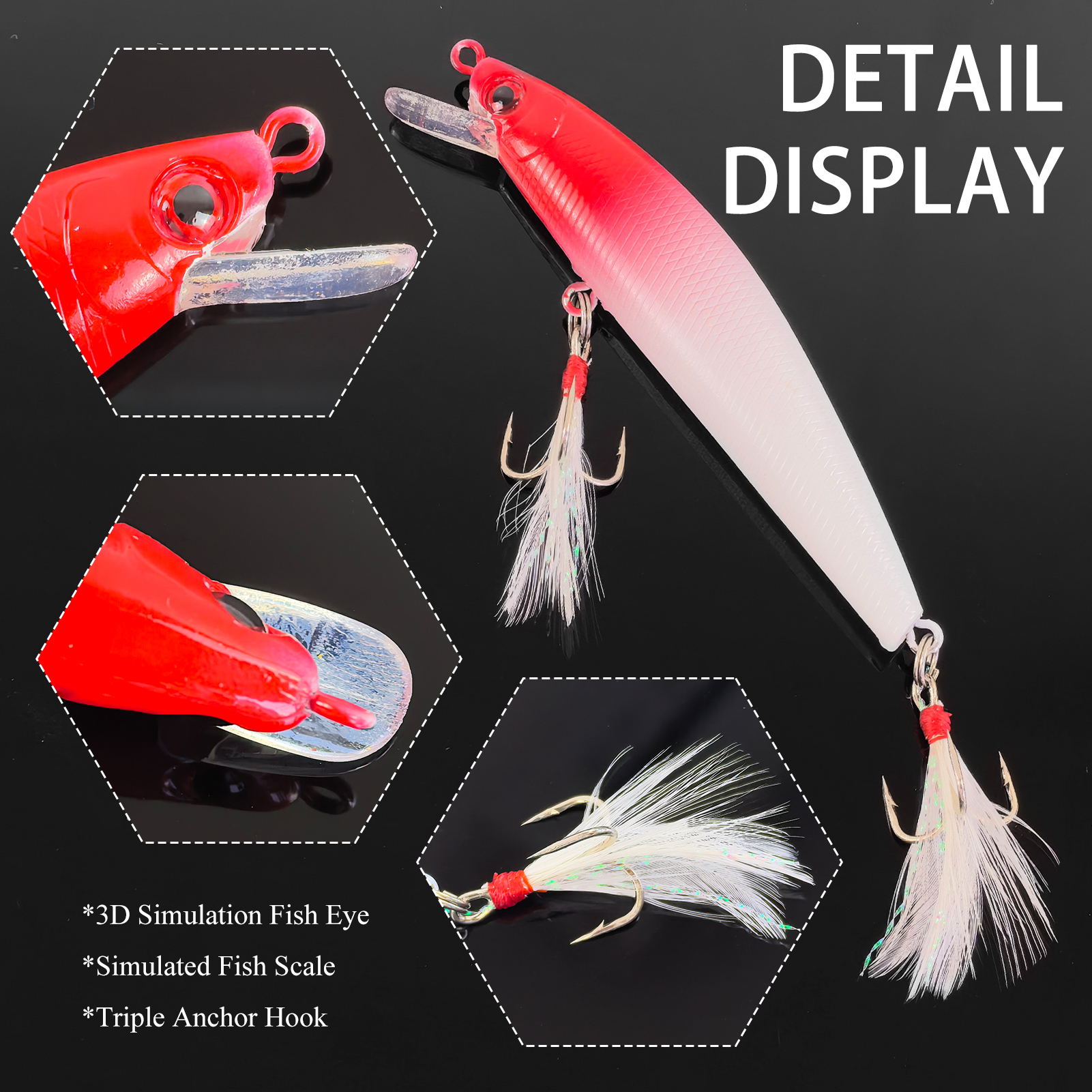 FREE FISHER 10Pcs/Lot 8.7cm/7.3g Fishing Lures,Jerkbait Minnow, Artificial WobblersHard Baits,Trolling Swimbaits for Pike Trout