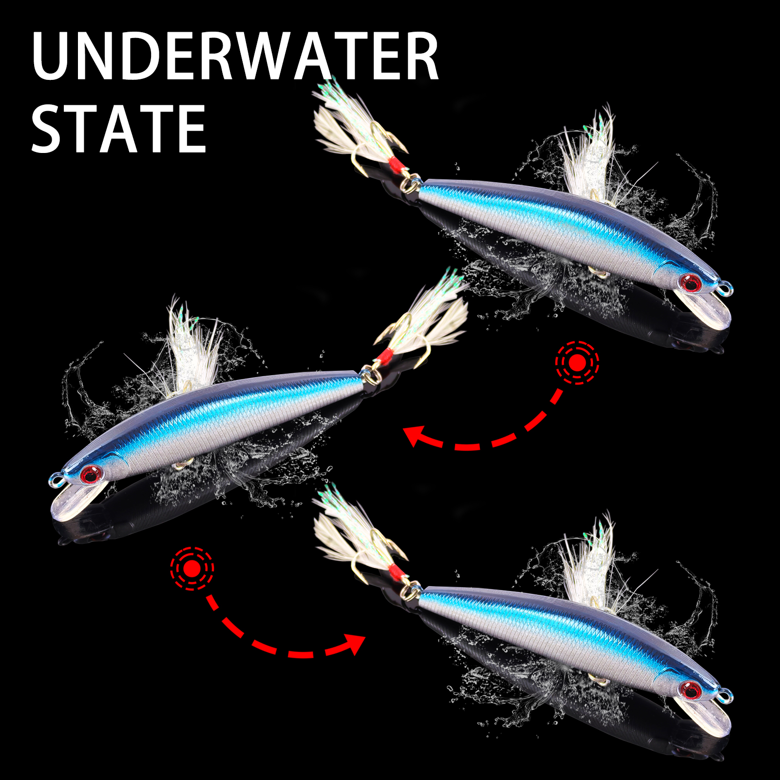 FREE FISHER 10Pcs/Lot 8.7cm/7.3g Fishing Lures,Jerkbait Minnow, Artificial WobblersHard Baits,Trolling Swimbaits for Pike Trout