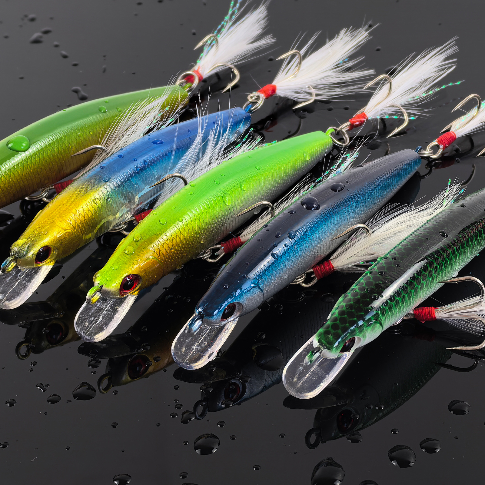 FREE FISHER 10Pcs/Lot 8.7cm/7.3g Fishing Lures,Jerkbait Minnow, Artificial WobblersHard Baits,Trolling Swimbaits for Pike Trout