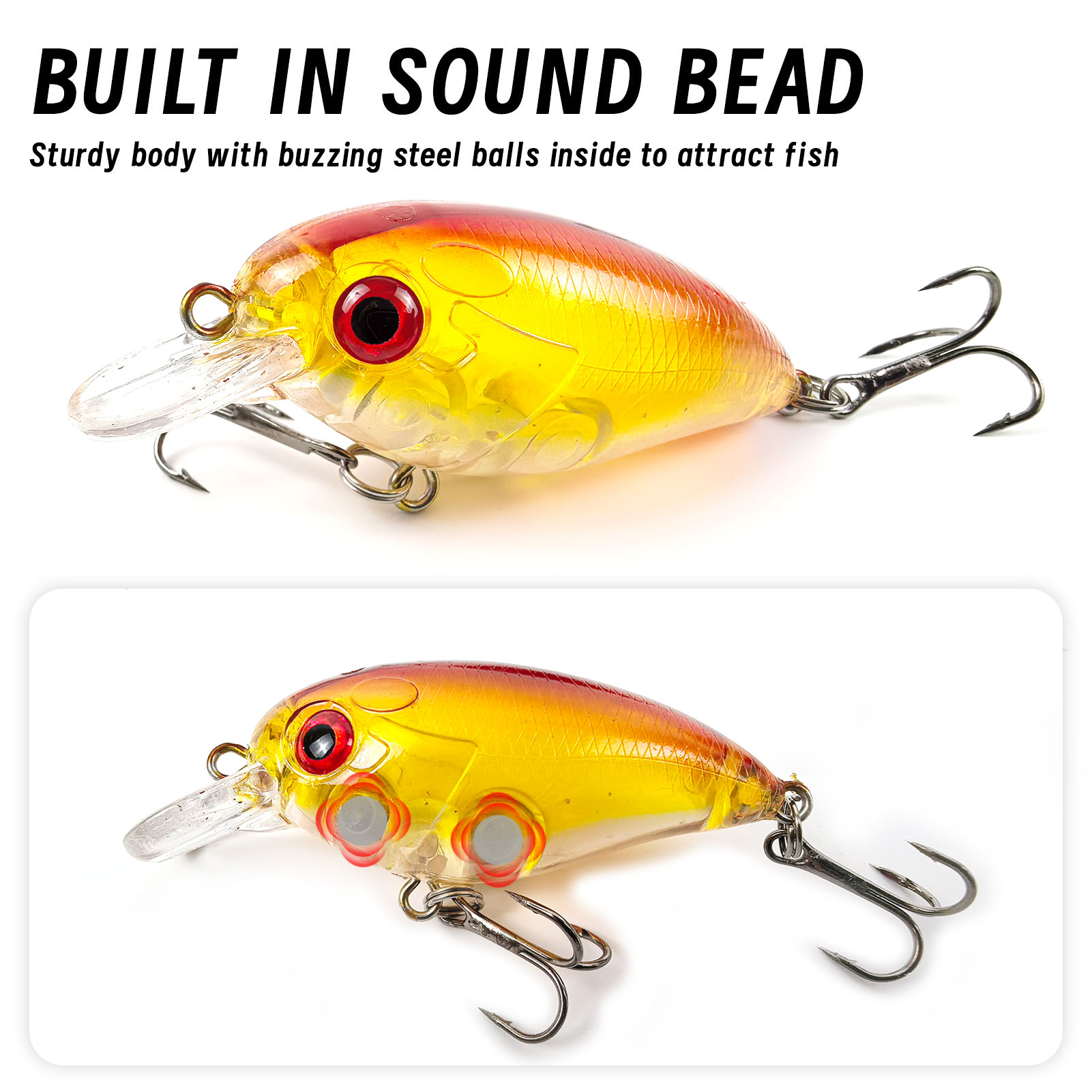 FREE FISHER 5pcs/Lot Fishing Crankbaits,Topwater Hard Lures,6.3cm 8g Swimbait,Fishing Crappie Artificial Lures for Bass Trout