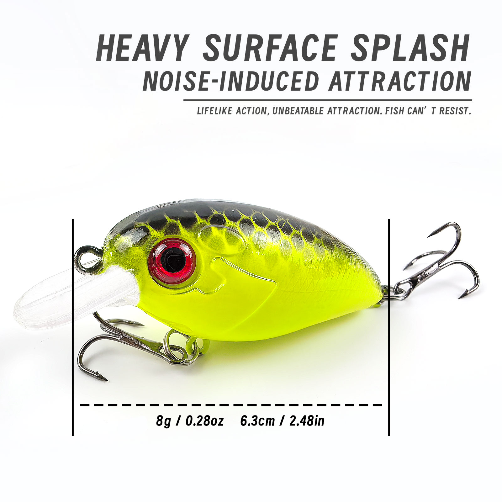 FREE FISHER 5pcs/Lot Fishing Crankbaits,Topwater Hard Lures,6.3cm 8g Swimbait,Fishing Crappie Artificial Lures for Bass Trout