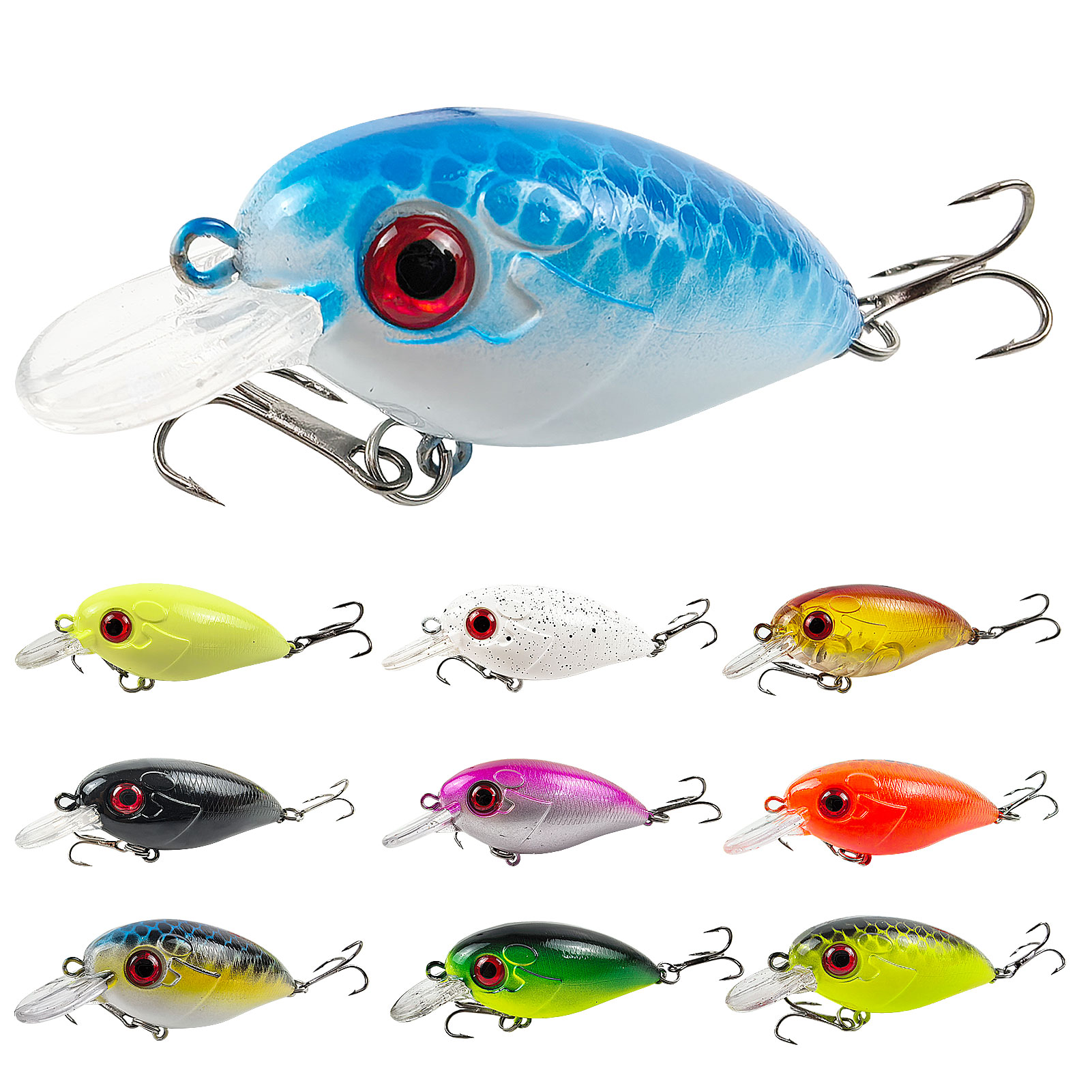 FREE FISHER 5pcs/Lot Fishing Crankbaits,Topwater Hard Lures,6.3cm 8g Swimbait,Fishing Crappie Artificial Lures for Bass Trout