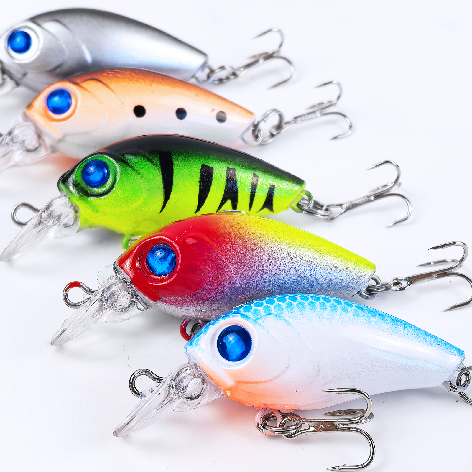 FREE FISHER Fishing Crankbaits,4.7cm/3.3g Topwater Hard Lures Kit,Micro Swimbait,Fishing Crappie Artificial Lures for Bass Trout(Pack of 10)