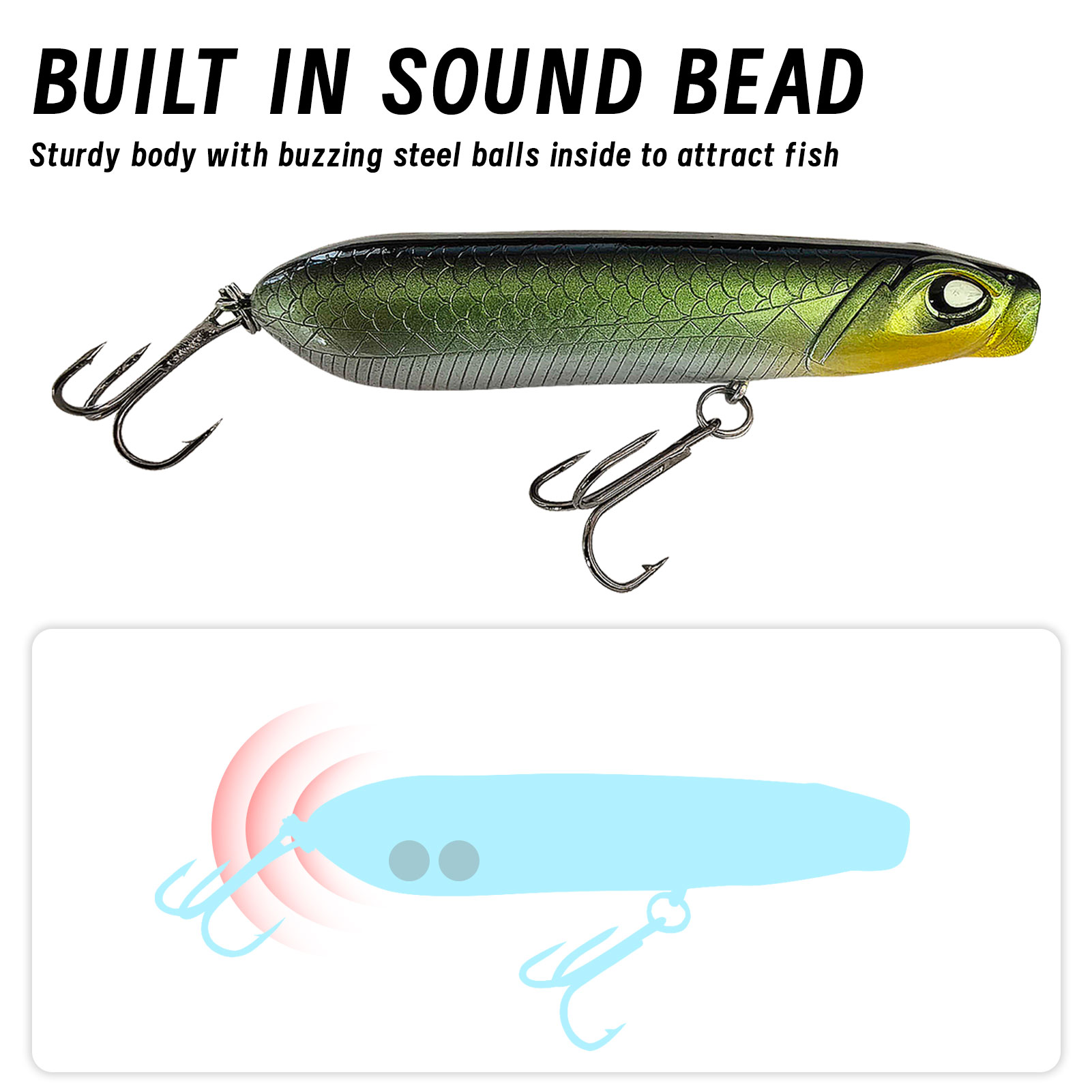 FREE FISHER Fishing Pencil Lures Kit,8cm/10g Simulated Swimbaits,Artificial Bait with Treble Hook,Wobbler Lure for Bass Walleye(Pack of 10)