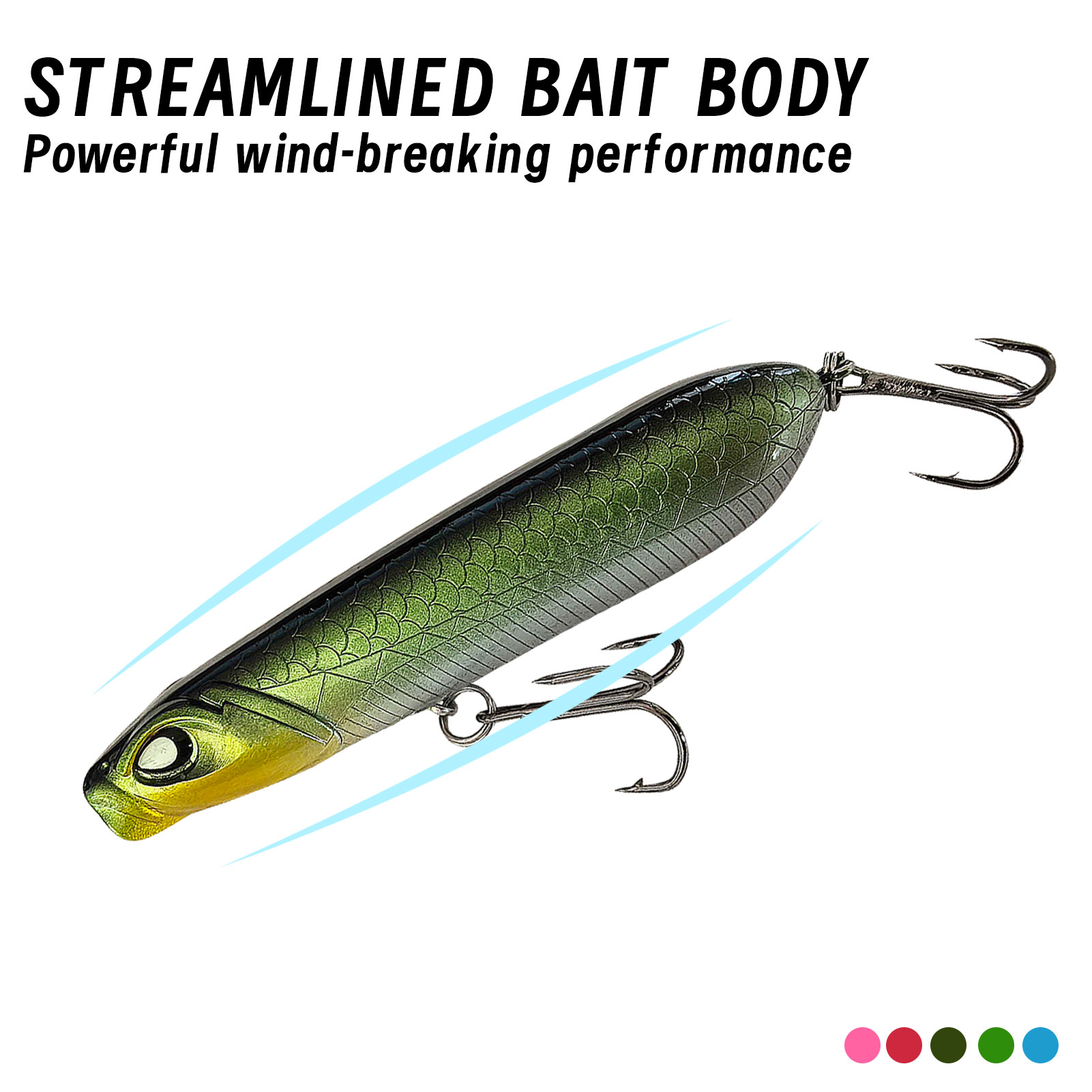 FREE FISHER Fishing Pencil Lures Kit,8cm/10g Simulated Swimbaits,Artificial Bait with Treble Hook,Wobbler Lure for Bass Walleye(Pack of 10)