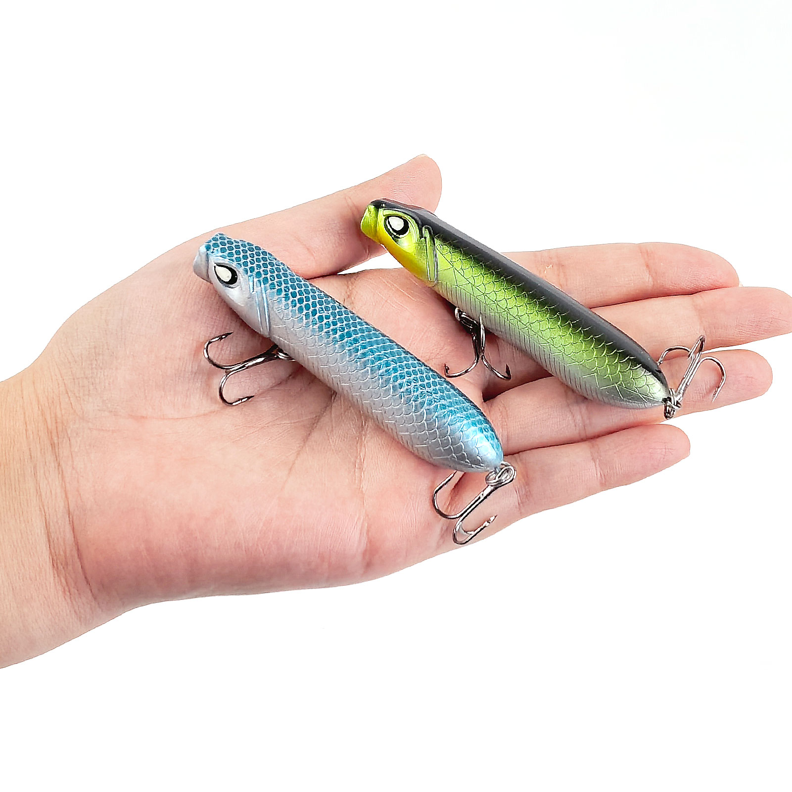 FREE FISHER Fishing Pencil Lures Kit,8cm/10g Simulated Swimbaits,Artificial Bait with Treble Hook,Wobbler Lure for Bass Walleye(Pack of 10)