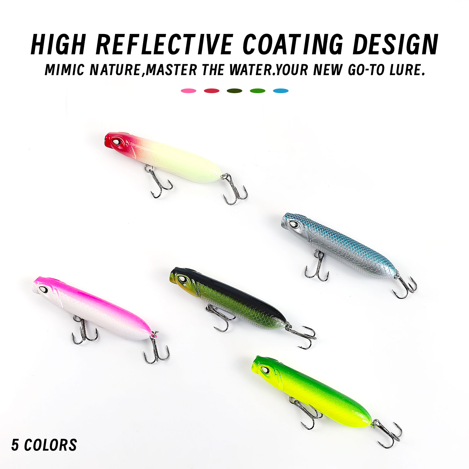 FREE FISHER Fishing Pencil Lures Kit,8cm/10g Simulated Swimbaits,Artificial Bait with Treble Hook,Wobbler Lure for Bass Walleye(Pack of 10)