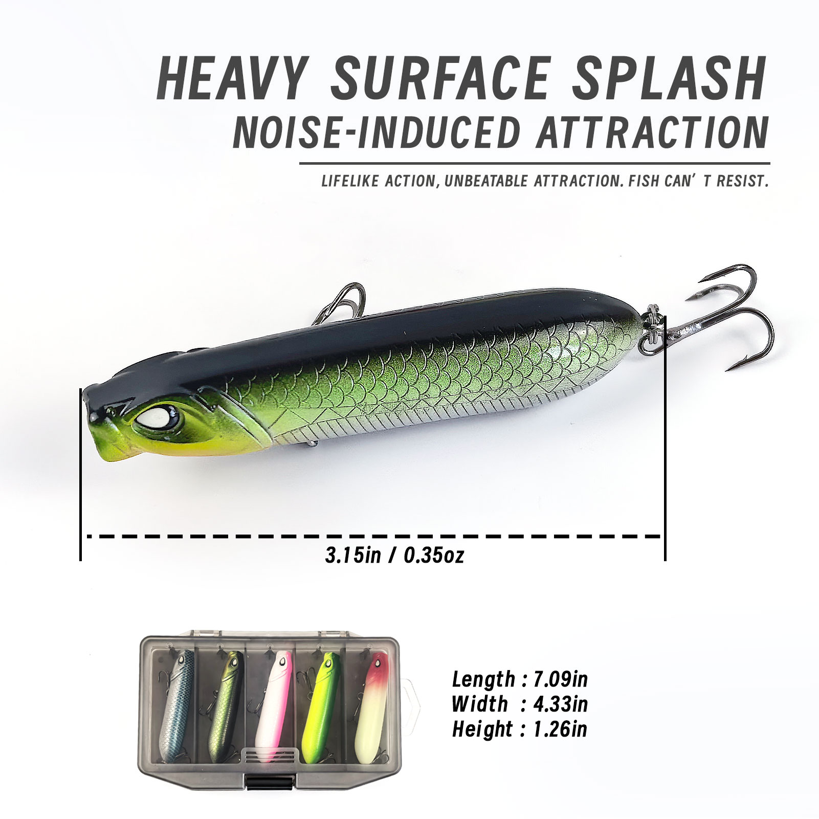 FREE FISHER Fishing Pencil Lures Kit,8cm/10g Simulated Swimbaits,Artificial Bait with Treble Hook,Wobbler Lure for Bass Walleye(Pack of 10)