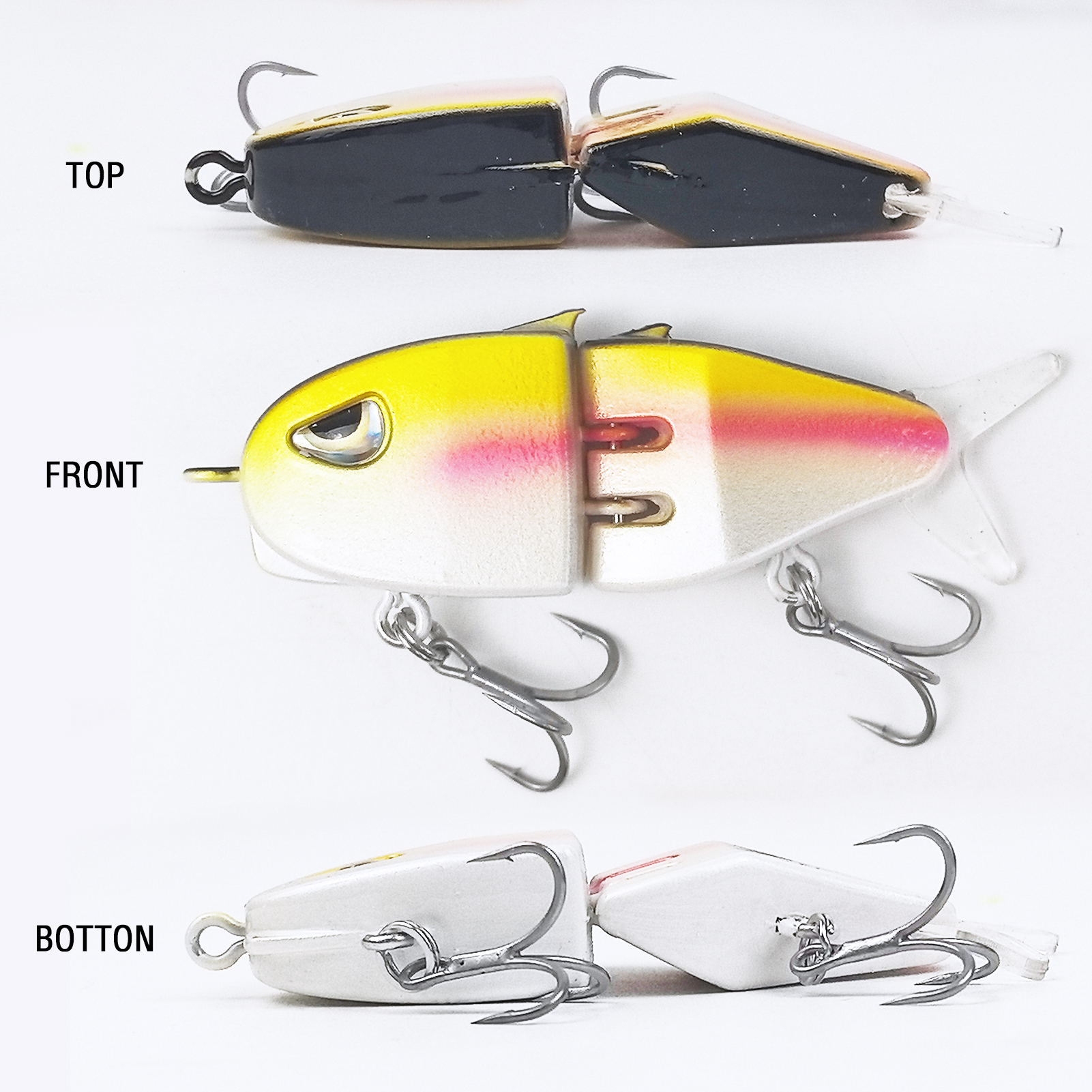FREE FISHER 6pcs/Lot Deep Diving 2-Segment Fishing Lures,6cm/6.5g Bionic Bait,Bass Crankbaits Plastic Hard Artifici Joint Lures