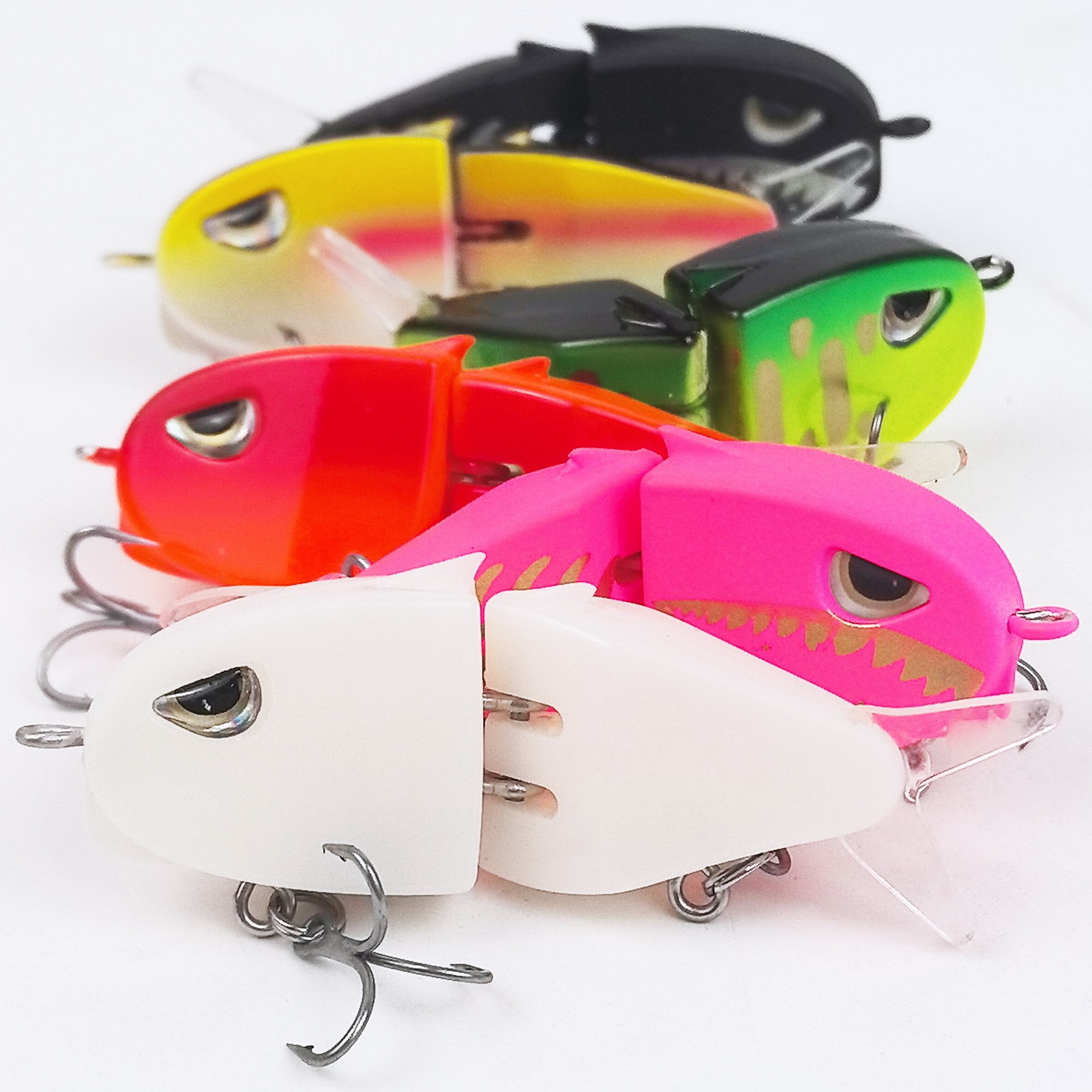 FREE FISHER 6pcs/Lot Deep Diving 2-Segment Fishing Lures,6cm/6.5g Bionic Bait,Bass Crankbaits Plastic Hard Artifici Joint Lures
