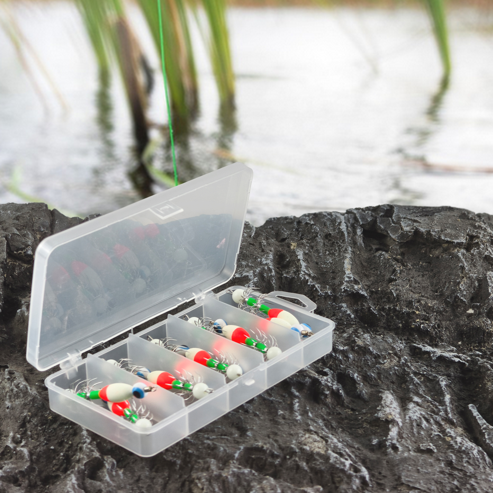 FREE FISHER 10pcs/Box Night Fishing Squid Jigs,Luminous Octopus Lures,7.8cm/3.8g Sea Fishing Cuttlefish Baits,12-Claw Umbrella Squid Hooks 