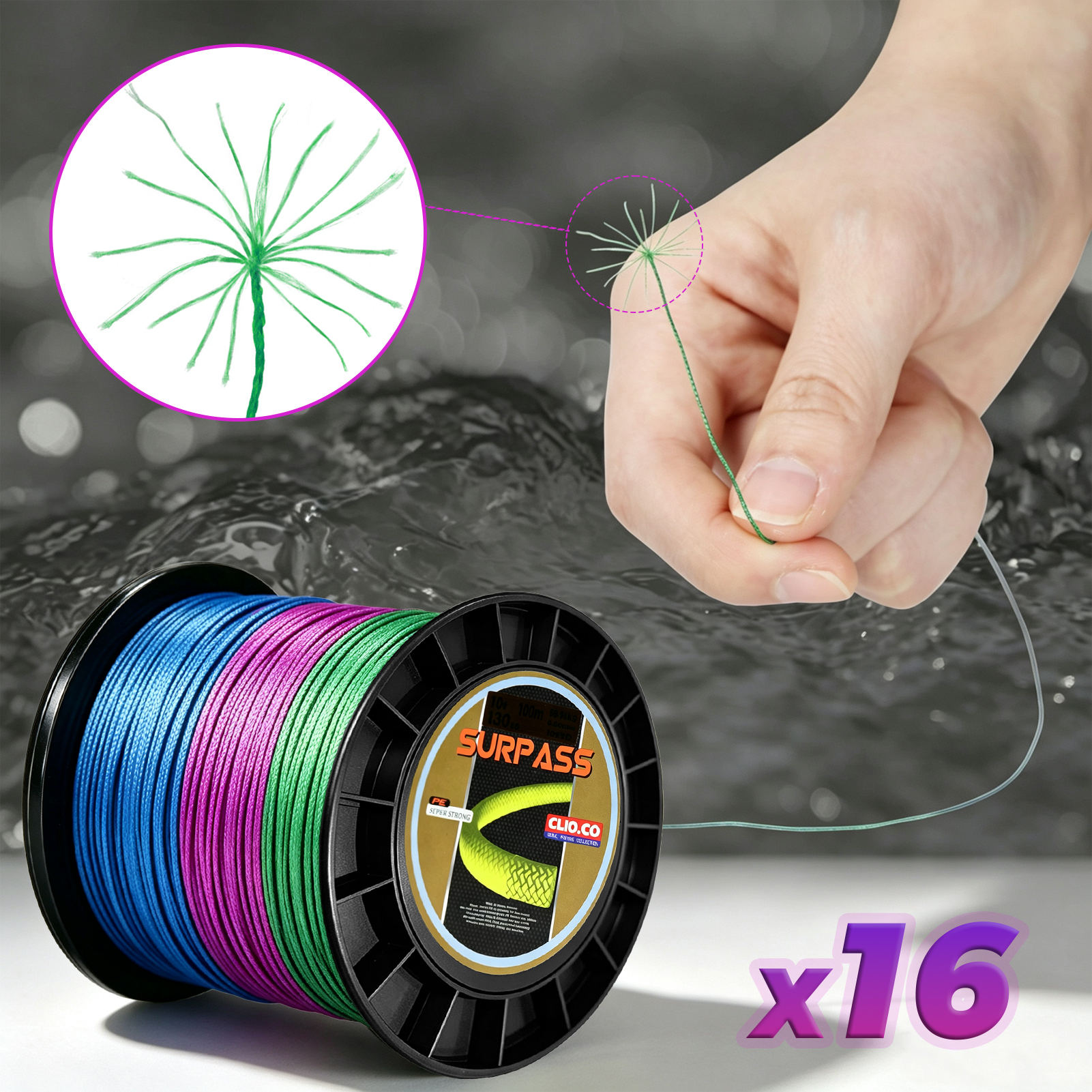 FREE FISHER 500m/546.8Yards Fishng PE Braid Line,Super Strong Multifilament Multicolor 16X Braided Line,Saltwater Fish Net Wire