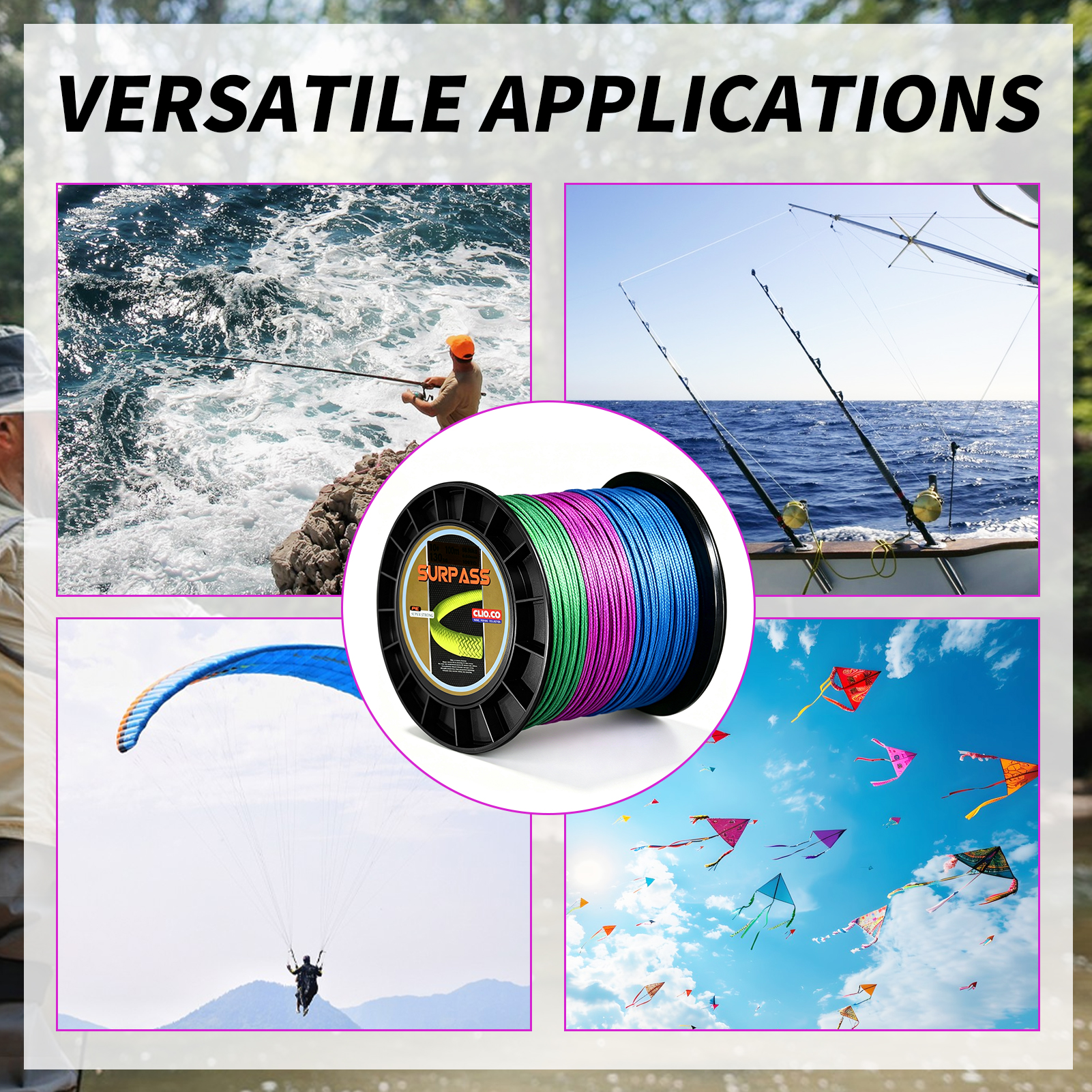 FREE FISHER 500m/546.8Yards Fishng PE Braid Line,Super Strong Multifilament Multicolor 16X Braided Line,Saltwater Fish Net Wire