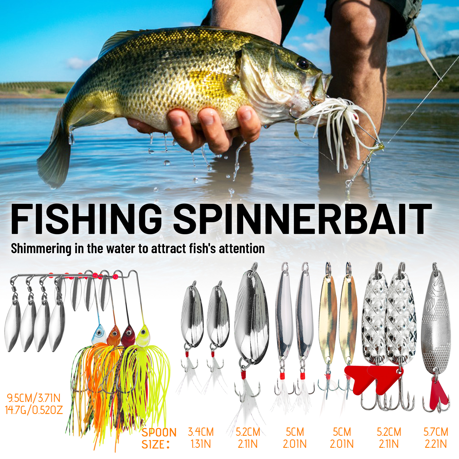 FREE FISHER 114pcs/Lot Fish Lures Kit,Baits Accessories,Soft Lure Jig Hooks,Fishing Weights Sinkers,Sea Fishing Tackle Gear Box 