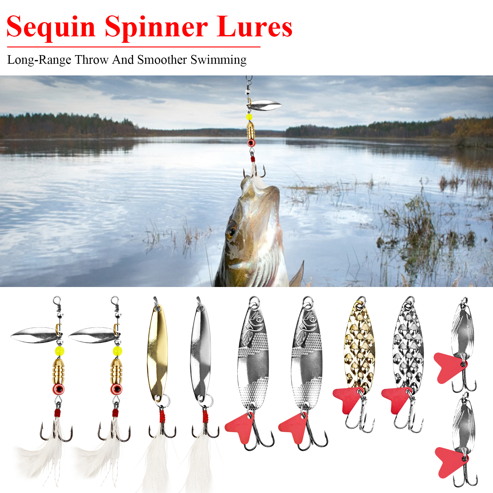 FREE FISHER 303pcs/Lot Fishing Lures Accessories Kit,Soft Worms,Spinner Spoons,Fishing Weights Sinkers,Swimbaits Gear Tackle Box 