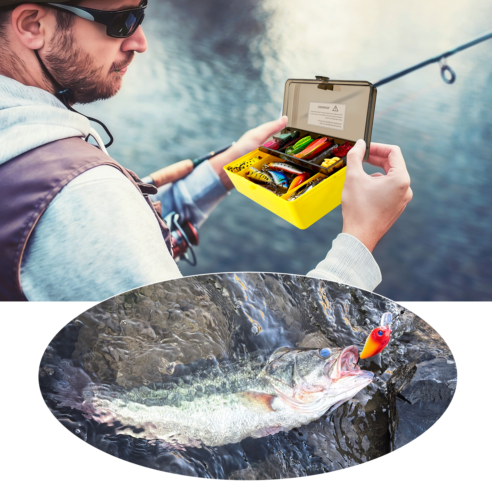 FREE FISHER 303pcs/Lot Fishing Lures Accessories Kit,Soft Worms,Spinner Spoons,Fishing Weights Sinkers,Swimbaits Gear Tackle Box 