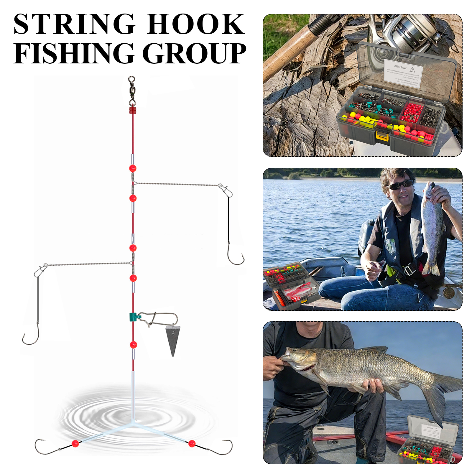 FREE FISHER 234pcs/Box Sea Fishing Kit Baits Crank Hooks Swivels Beads Fishing Weights Sinkers Steel Leader Line Spoons Trolling Accessories Set