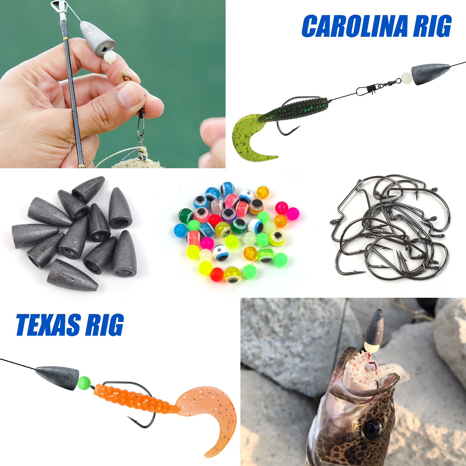 FREE FISHER 269pcs/Set Sea Fishing Accessoy Kit Hooks Swivels Beads Unhooker Trolling Fishing Sinkers Leader Line Spoons Space Beans with PP Box