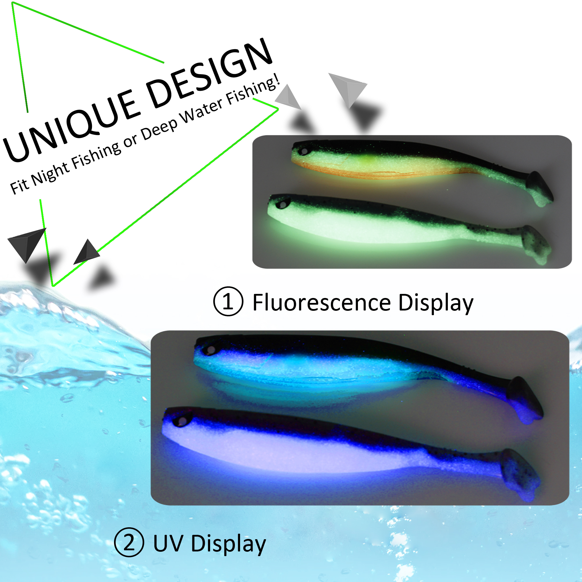 FREE FISHER 30pcs Fishing Swimbait PVC Soft Lures Set T-tail Worm Wobblers Fishing Baits for Carp Bass Pike Fishing Saltwater/Freshwater