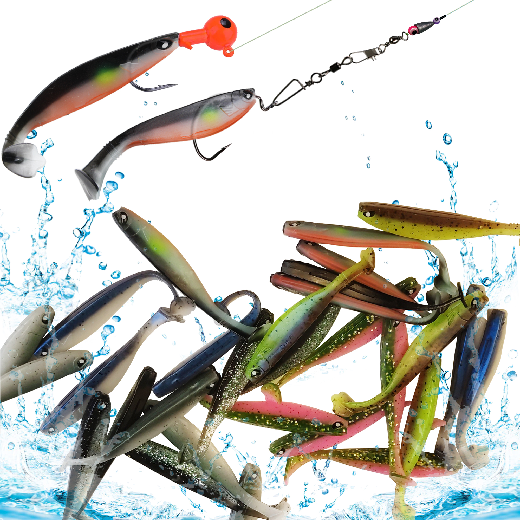 33PCS Fishing Tackle with Box Artificial Bait Multifunctional Gift