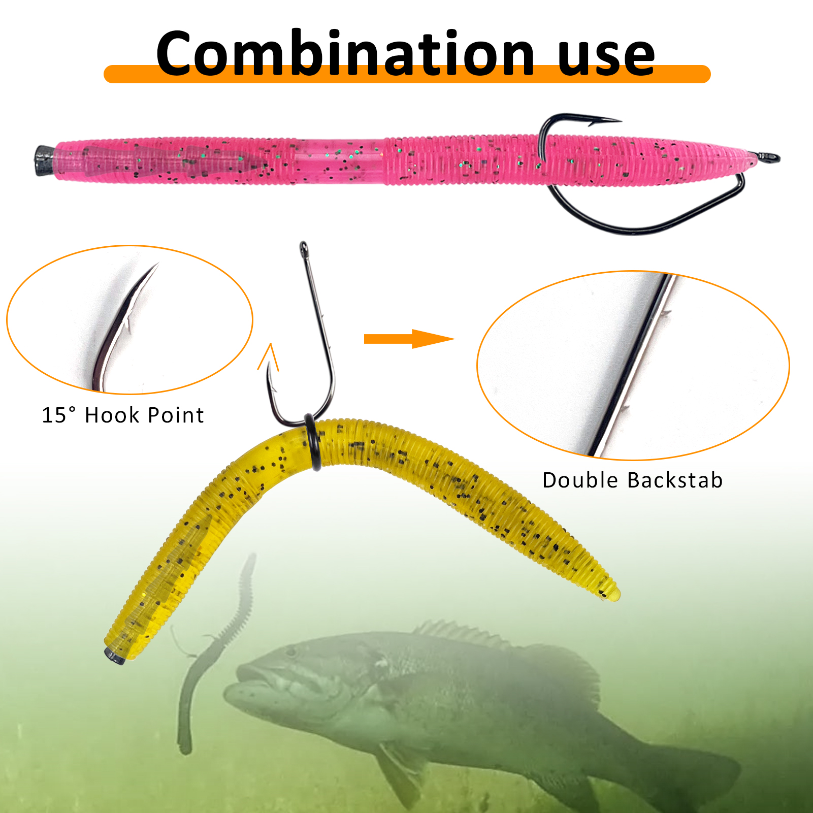 FREE FISHER 134pcs/Lot Soft Lures Set Worms Hooks Fishing Weights Sinker Bait Tying Tools for Freshwater/Saltwater Swimbaits Fishing Tackle Box