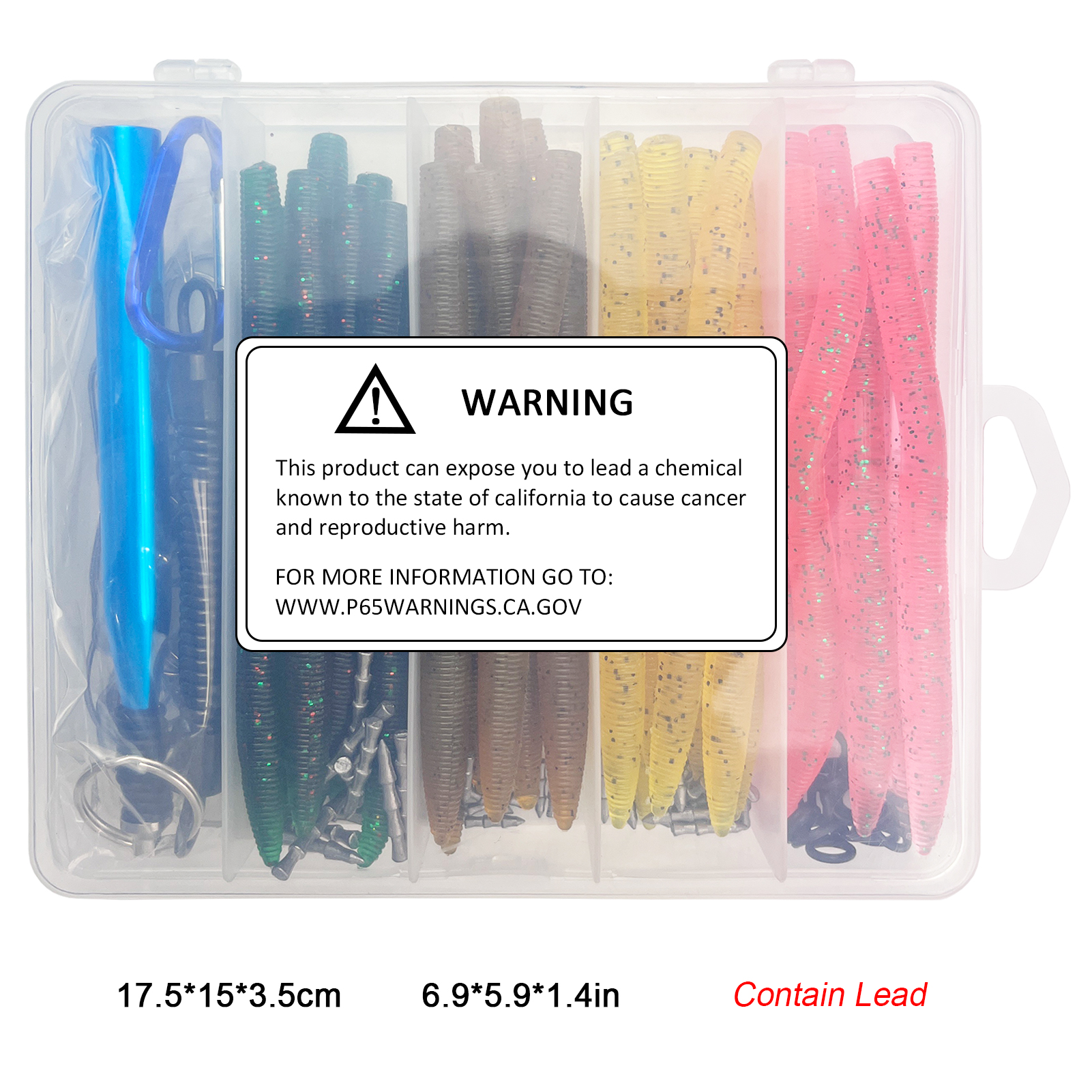 FREE FISHER 134pcs/Lot Soft Lures Set Worms Hooks Fishing Weights Sinker Bait Tying Tools for Freshwater/Saltwater Swimbaits Fishing Tackle Box