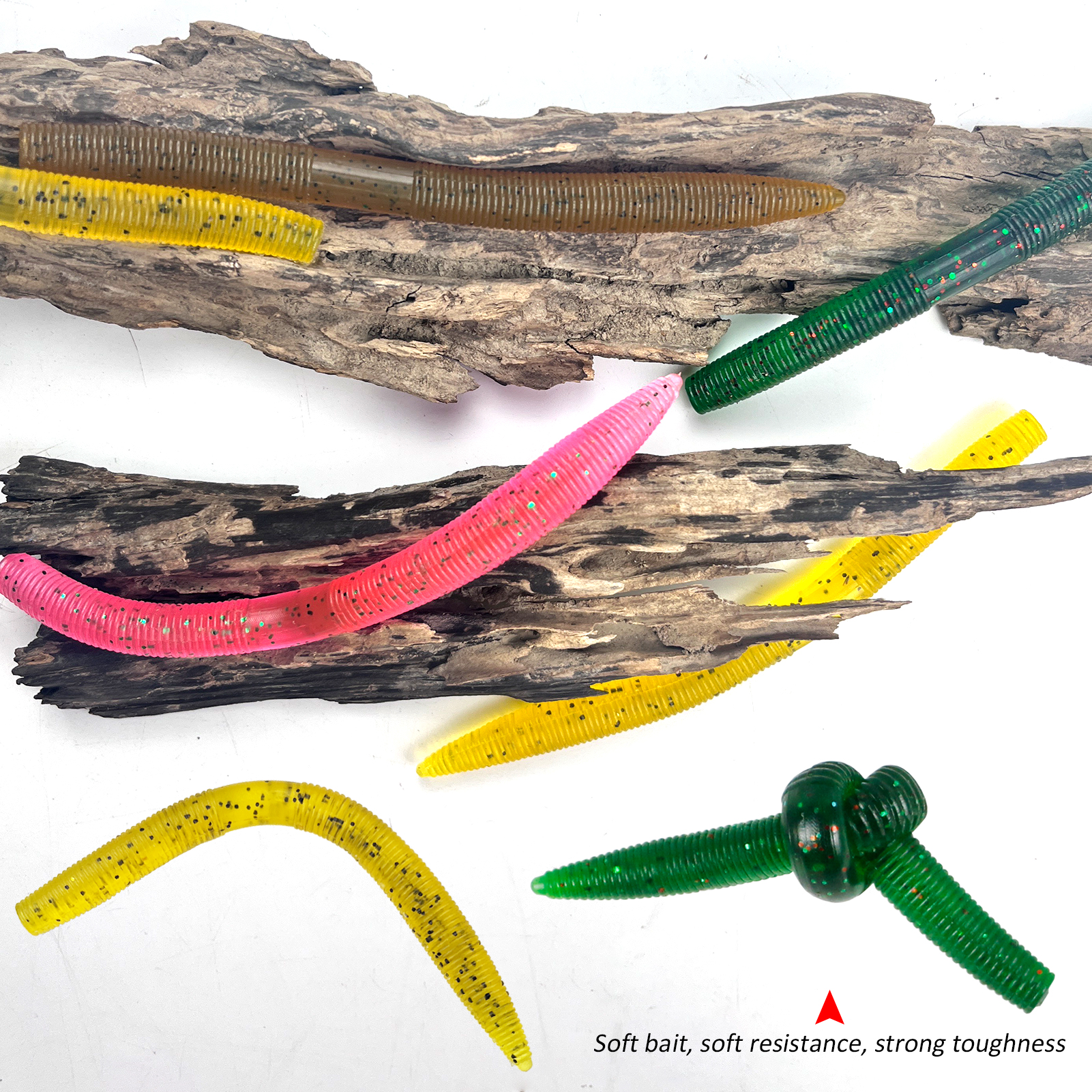 FREE FISHER 134pcs/Lot Soft Lures Set Worms Hooks Fishing Weights Sinker Bait Tying Tools for Freshwater/Saltwater Swimbaits Fishing Tackle Box