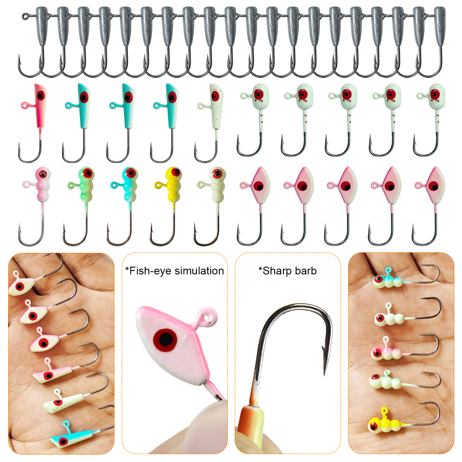 FREE FISHER 228pcs/Lot Soft Lures Kit Fishing Tackle Box Double-tail Worm Lures Jig Head Hooks Floats Buoy Sinkers Octopus Soft Grub Baits