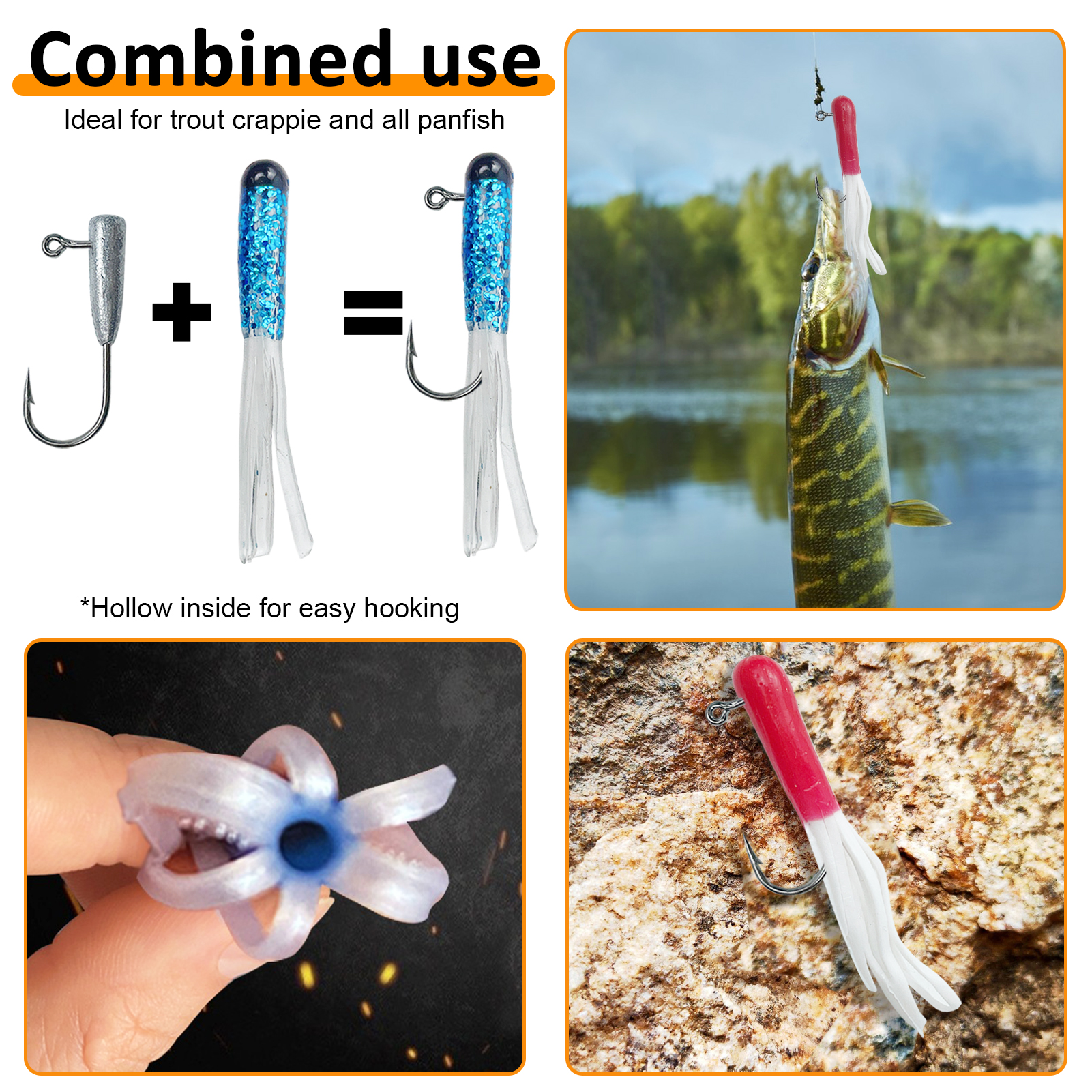 FREE FISHER 228pcs/Lot Soft Lures Kit Fishing Tackle Box Double-tail Worm Lures Jig Head Hooks Floats Buoy Sinkers Octopus Soft Grub Baits