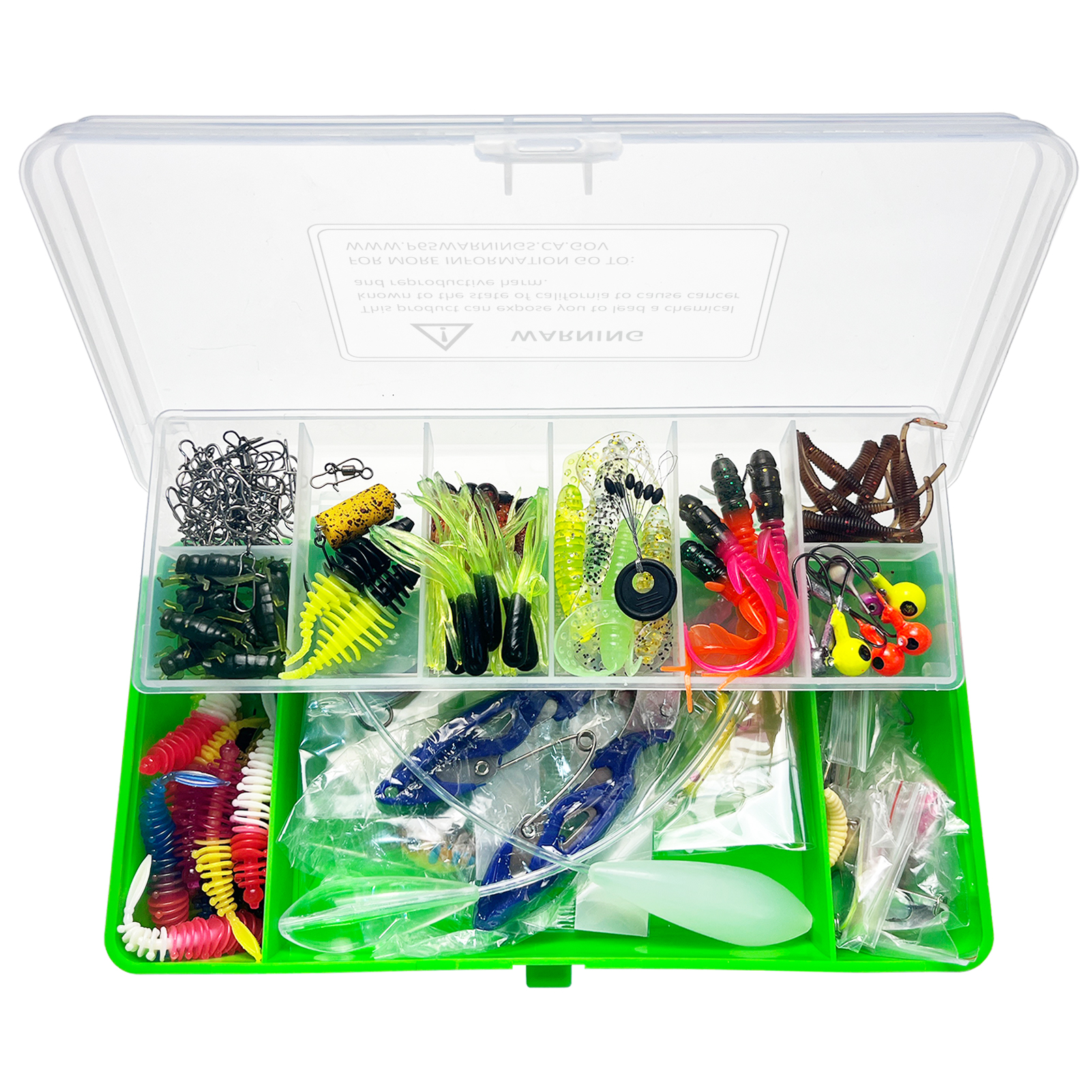 FREE FISHER 155pcs/Box Fishing Trout Baits Set Soft Worms Lures Throwing Upward Floats Hooks Swivels Spinnerbaits Fishing Pliers Accessory Kit