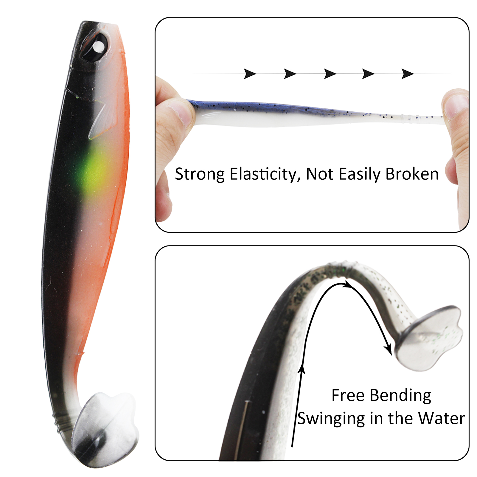 FREE FISHER 128pcs/Box Fishing Baits Kit  Glow Soft Lures Fishing Weights Aritificial Baits Jigs Hooks Space Beans Swivels Beads Swimbaits Set