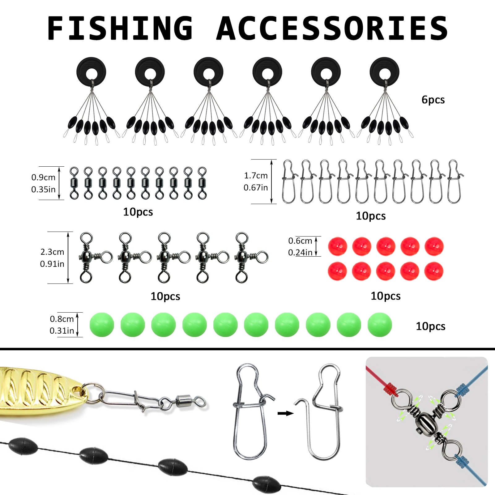 FREE FISHER 128pcs/Box Fishing Baits Kit  Glow Soft Lures Fishing Weights Aritificial Baits Jigs Hooks Space Beans Swivels Beads Swimbaits Set