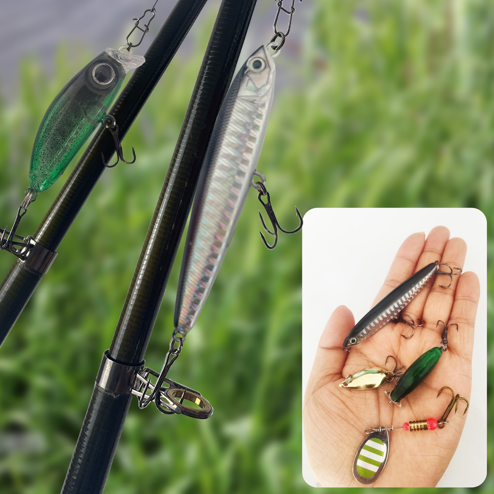 FREE FISHER 114pcs Fishing Lures Kit with Box,Soft Worms Hard Baits,Crankhooks Swivels Beads,Spinners Fishing Weights Sinkers for Bass Pike