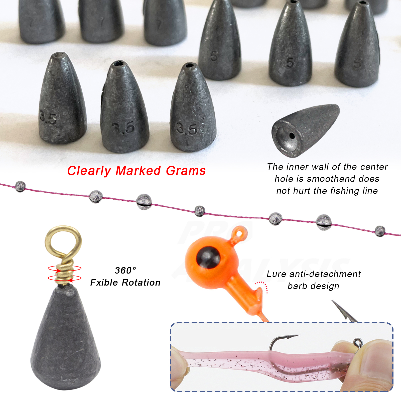 FREE FISHER 270pcs Sea Fishing Set Floats Beads Fishing Weights Sinkers Crankhook Mixed Swivels Fish Line Pliers Tool Tackle Box