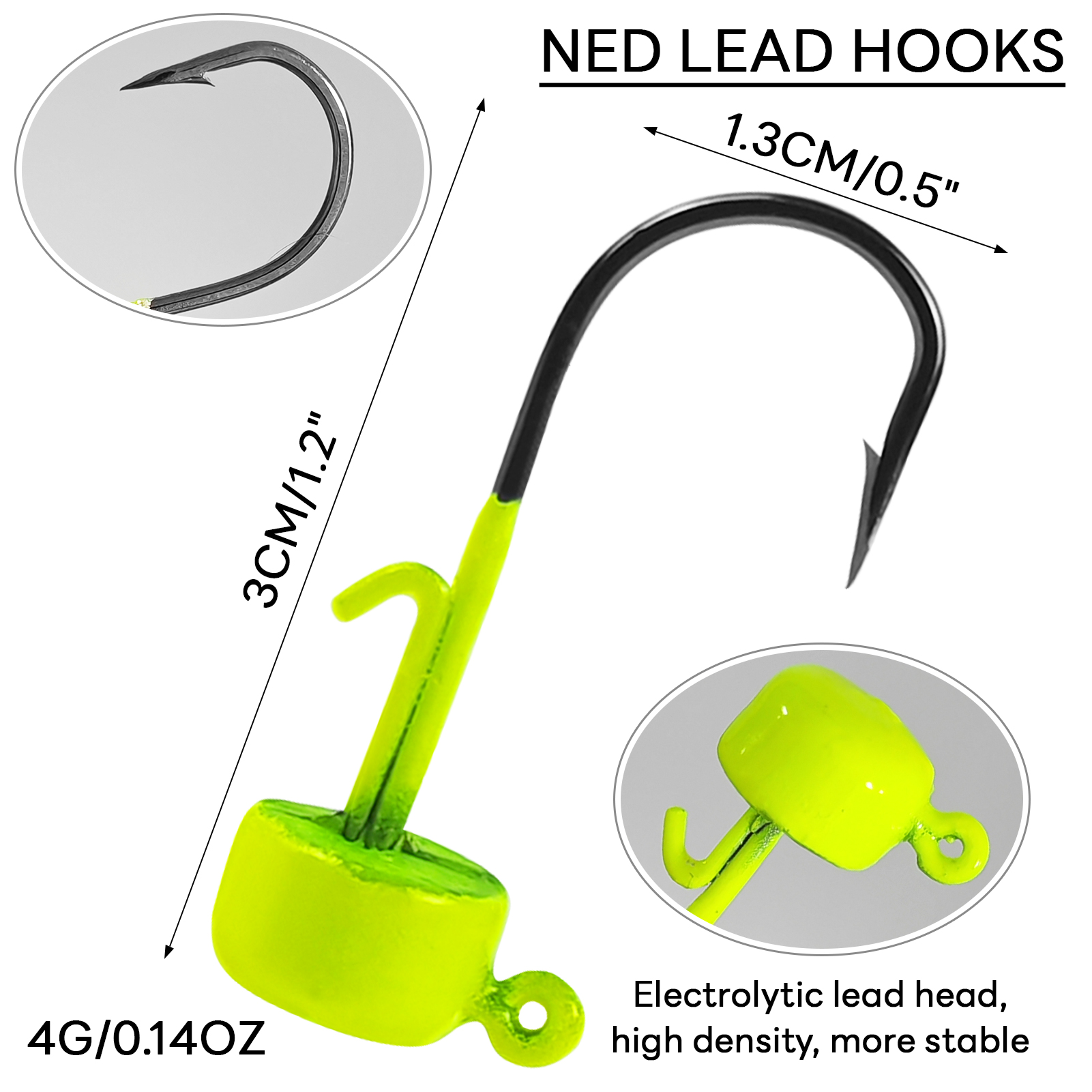 FREE FISHER 76pcs/Box Luminous Ned Rig Jig Heads TRD Worms Kit,Glow Finesse Shroom Soft Stickbaits,Mushroom Crappie Baits Set