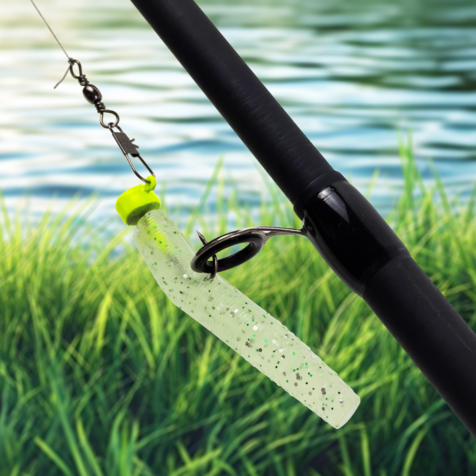 FREE FISHER 76pcs/Box Luminous Ned Rig Jig Heads TRD Worms Kit,Glow Finesse Shroom Soft Stickbaits,Mushroom Crappie Baits Set