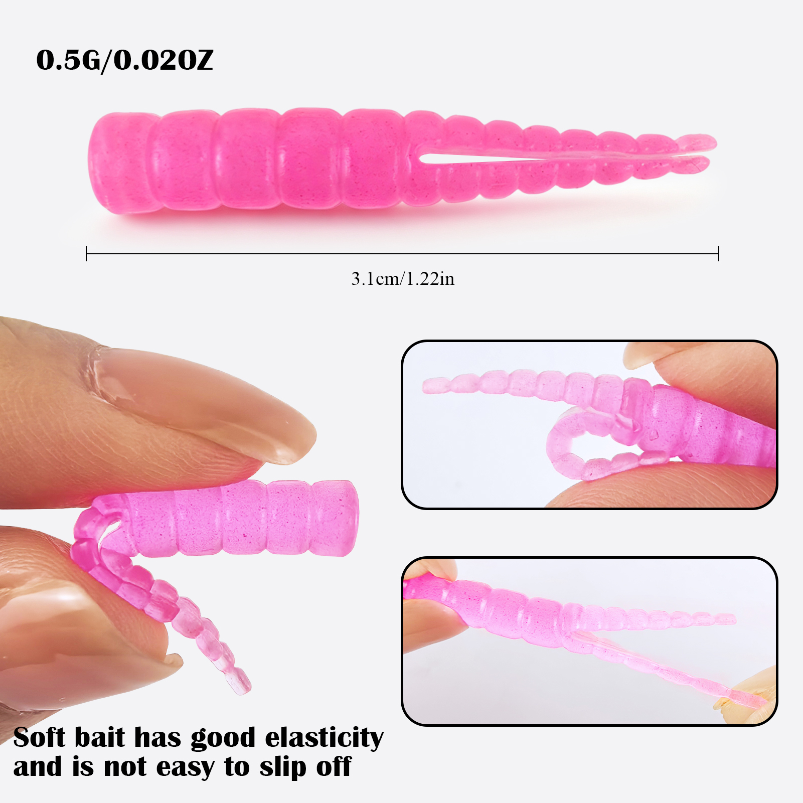 FREE FISHER 201pcs/Box Soft Lures Kit,Split Tail Grub Baits with Jig Head Hooks, EVA Floats Fishing Weights Fish Tackle Gear Box