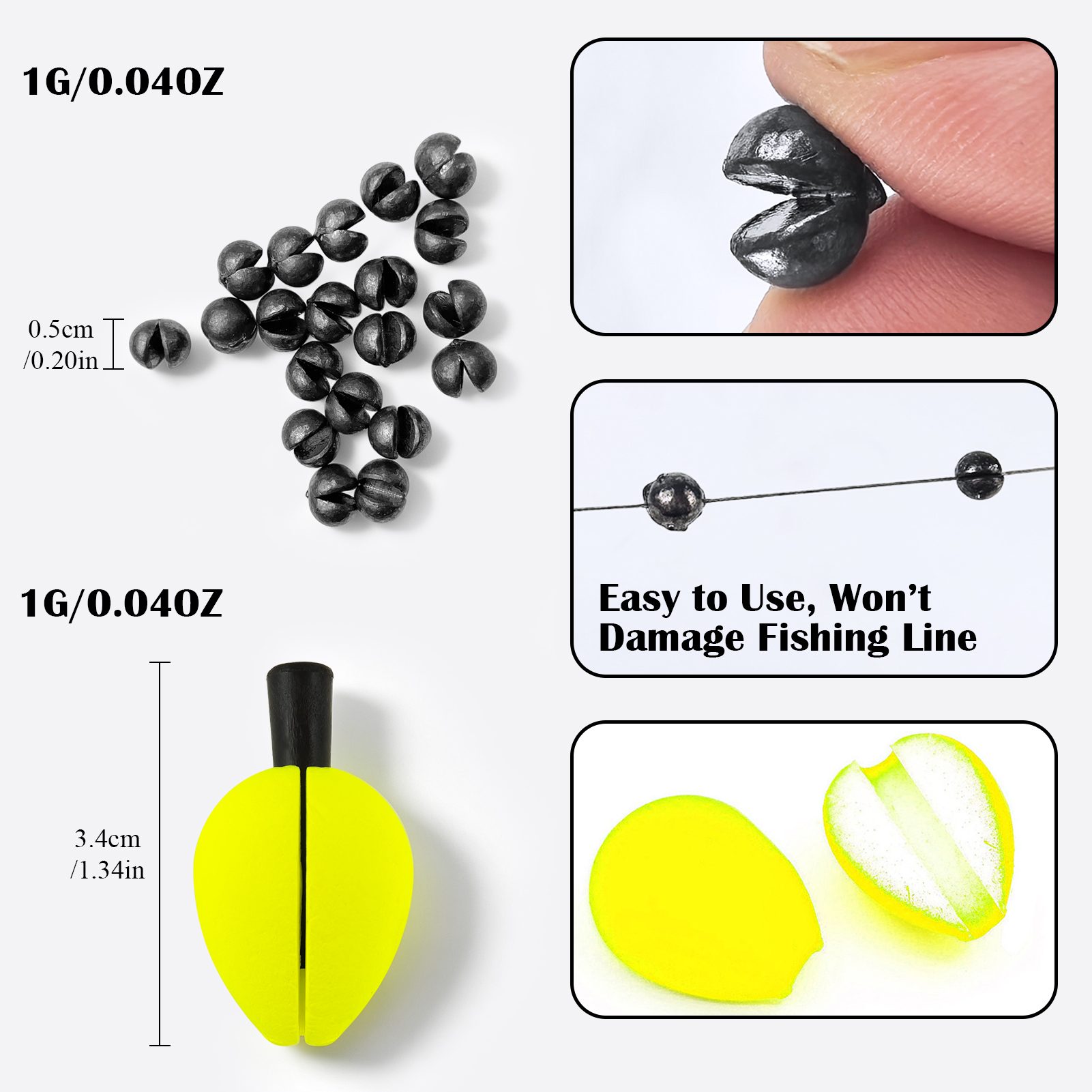FREE FISHER 201pcs/Box Soft Lures Kit,Split Tail Grub Baits with Jig Head Hooks, EVA Floats Fishing Weights Fish Tackle Gear Box