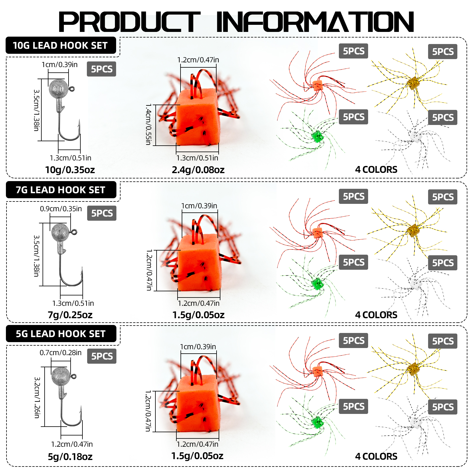 FREE FISHER 25pcs/Box Finesse Fuzzy Dice Fishing Lure,Tumbleweed Baits with Jig Head Hooks,Drop Shot Finess Wacky Fishing Rigs